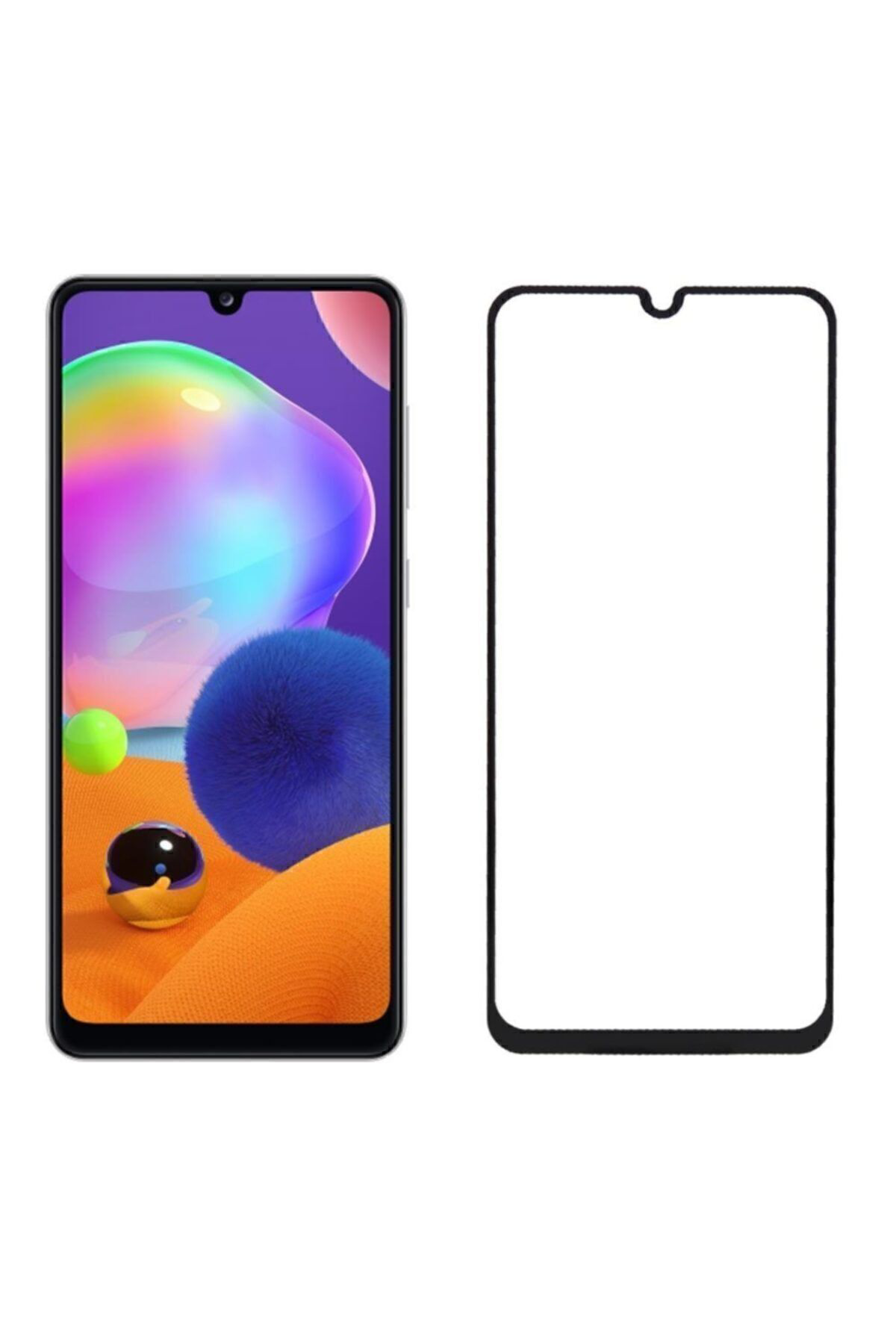 Samsung A31 Uyumlu Siyah Seramik Nano Tam Kaplayan Kırılmaz Esnek