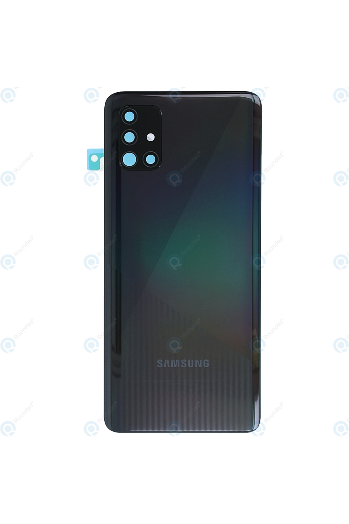 Samsung A51 LOGOLU Arka Pil Kapağı, LENS HARİÇ SM-A515F Siyah