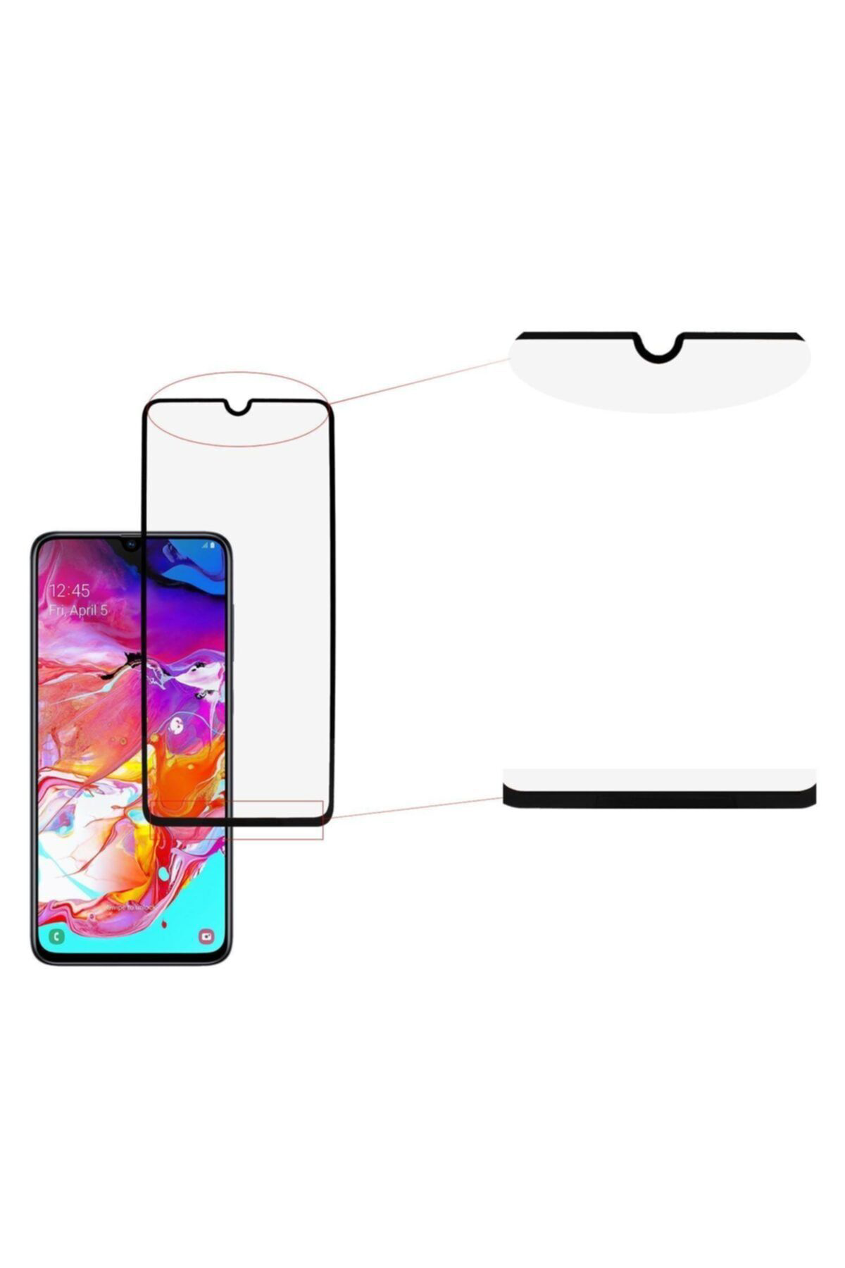 Samsung A70 Uyumlu Siyah Seramik Nano Ekran Koruyucu Tam Kaplayan