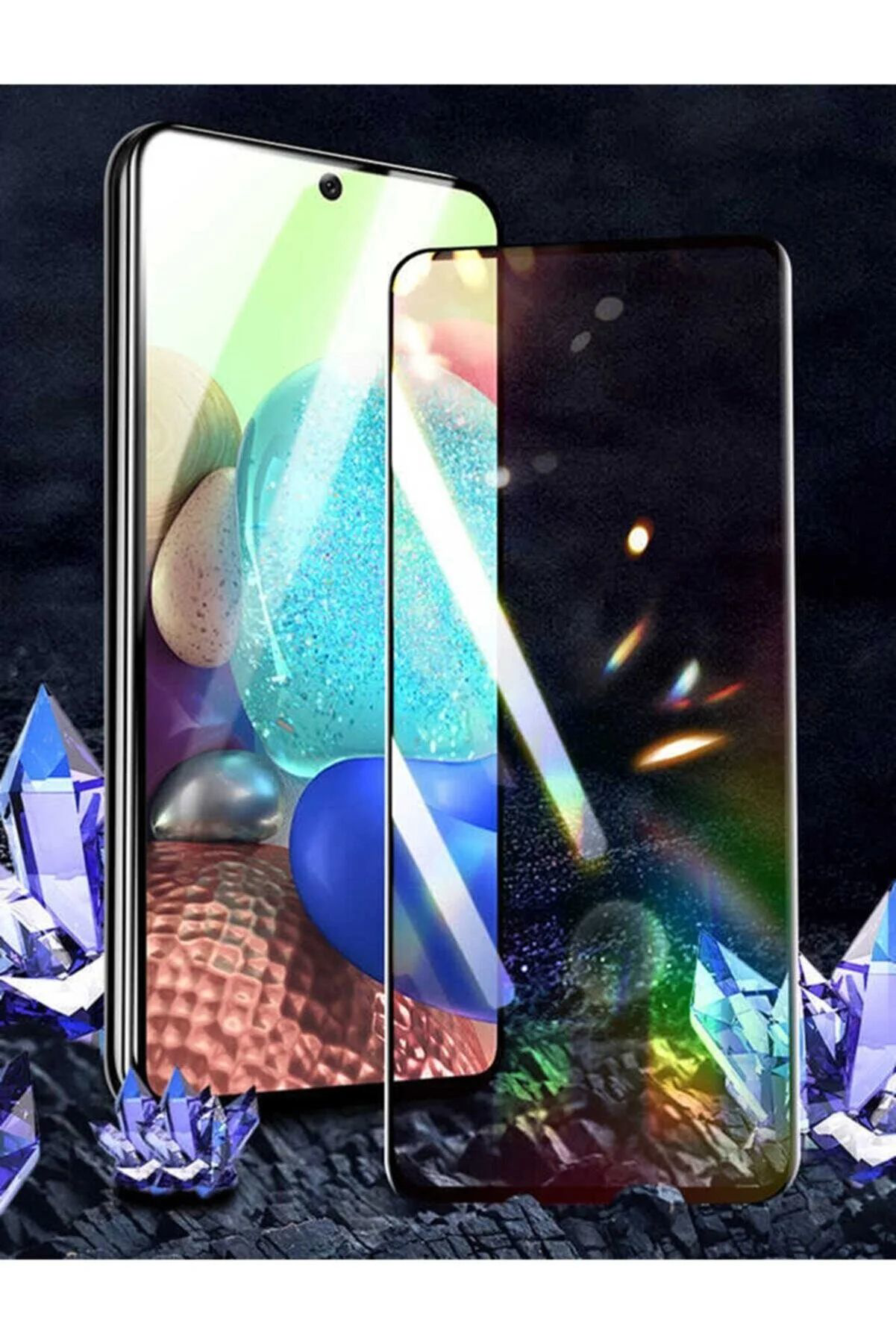 Just Cheap Store Samsung A72 Uyumlu 9D Tam Kaplayan Parmak İzi Birakmayan Ekran Ko
