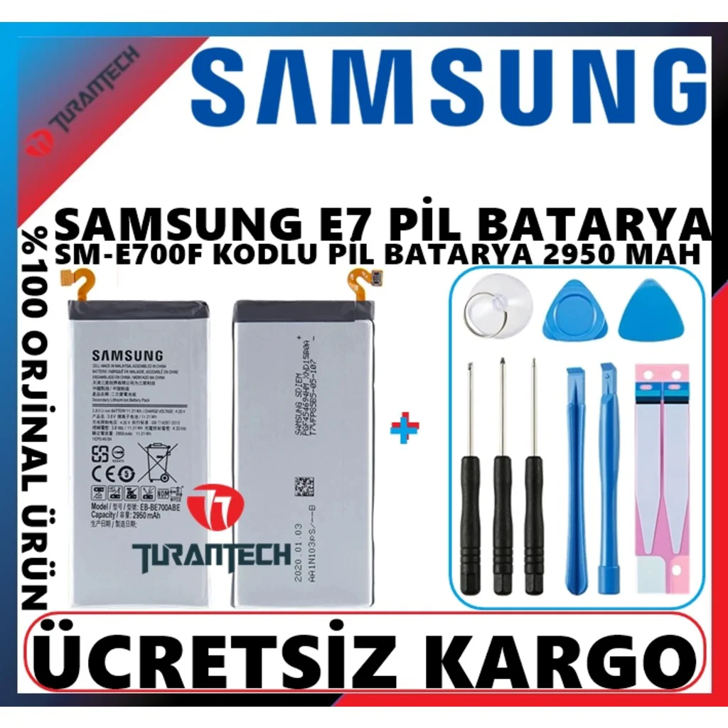 Samsung E7 E700 Pil Batarya Eb-Be700Abe ve Tamir Seti