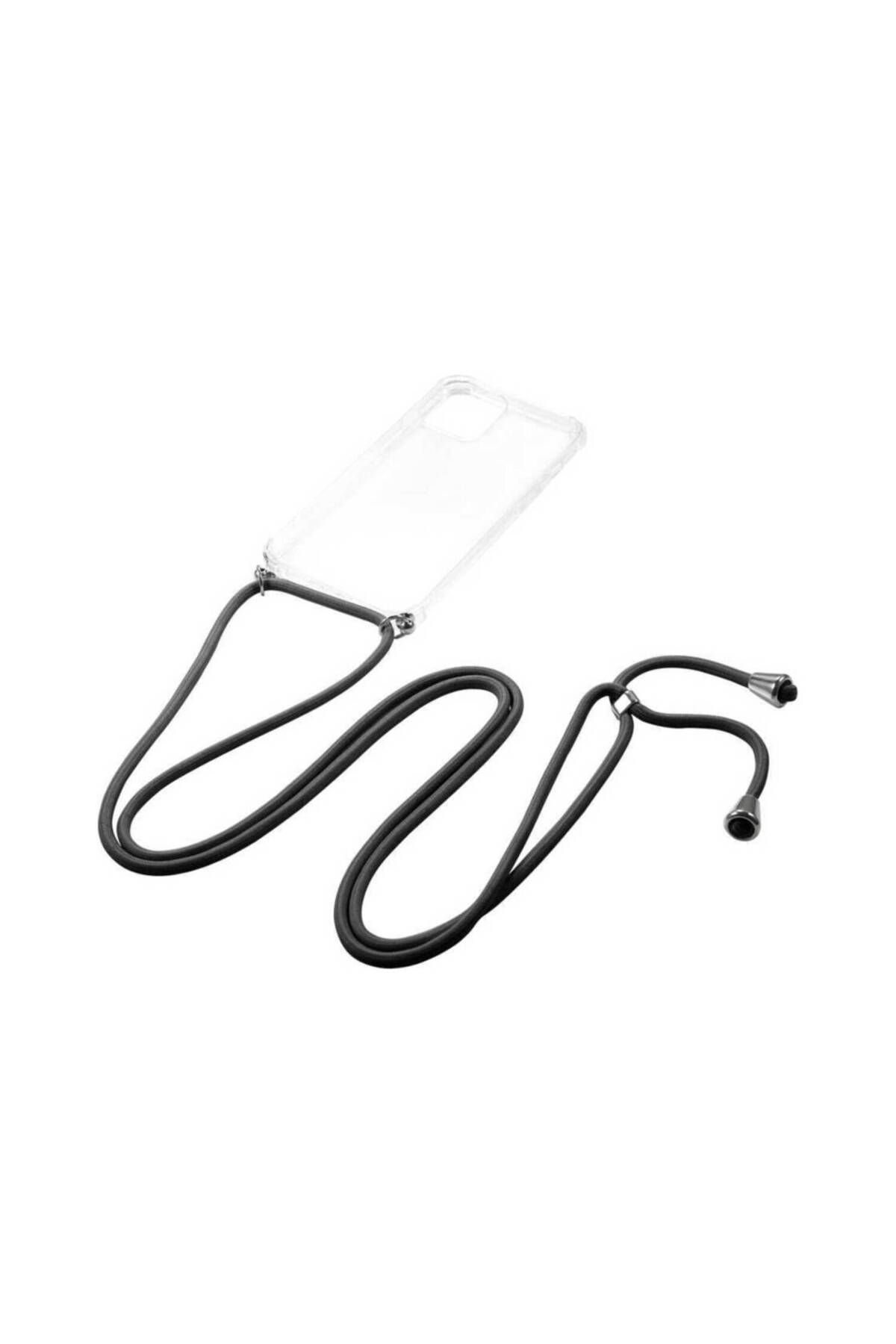 Piyasasepeti Samsung Galaxy S9 Boyun Askili Şeffaf Tank Kilif Gri