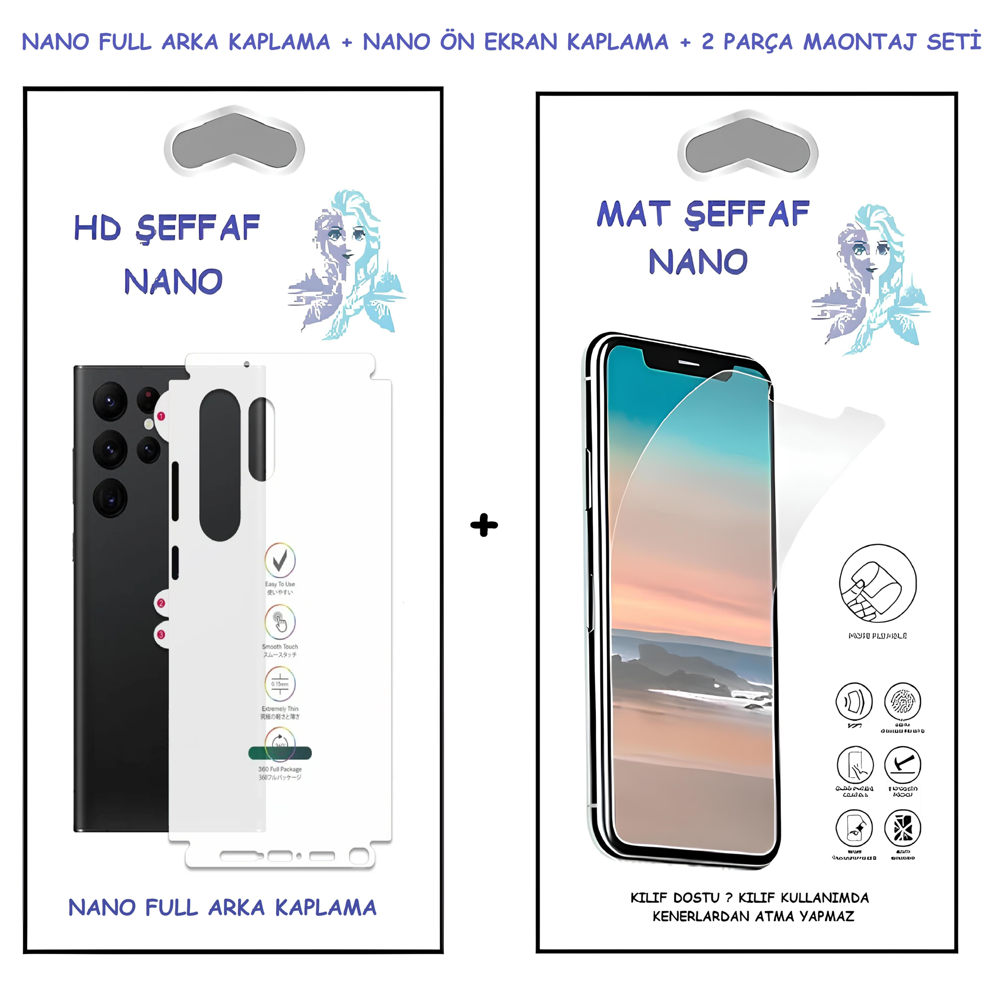 Samsung Galaxy J8 J800 MAT ŞEFFAF Nano Ekran Koruyucu + FULL Arka