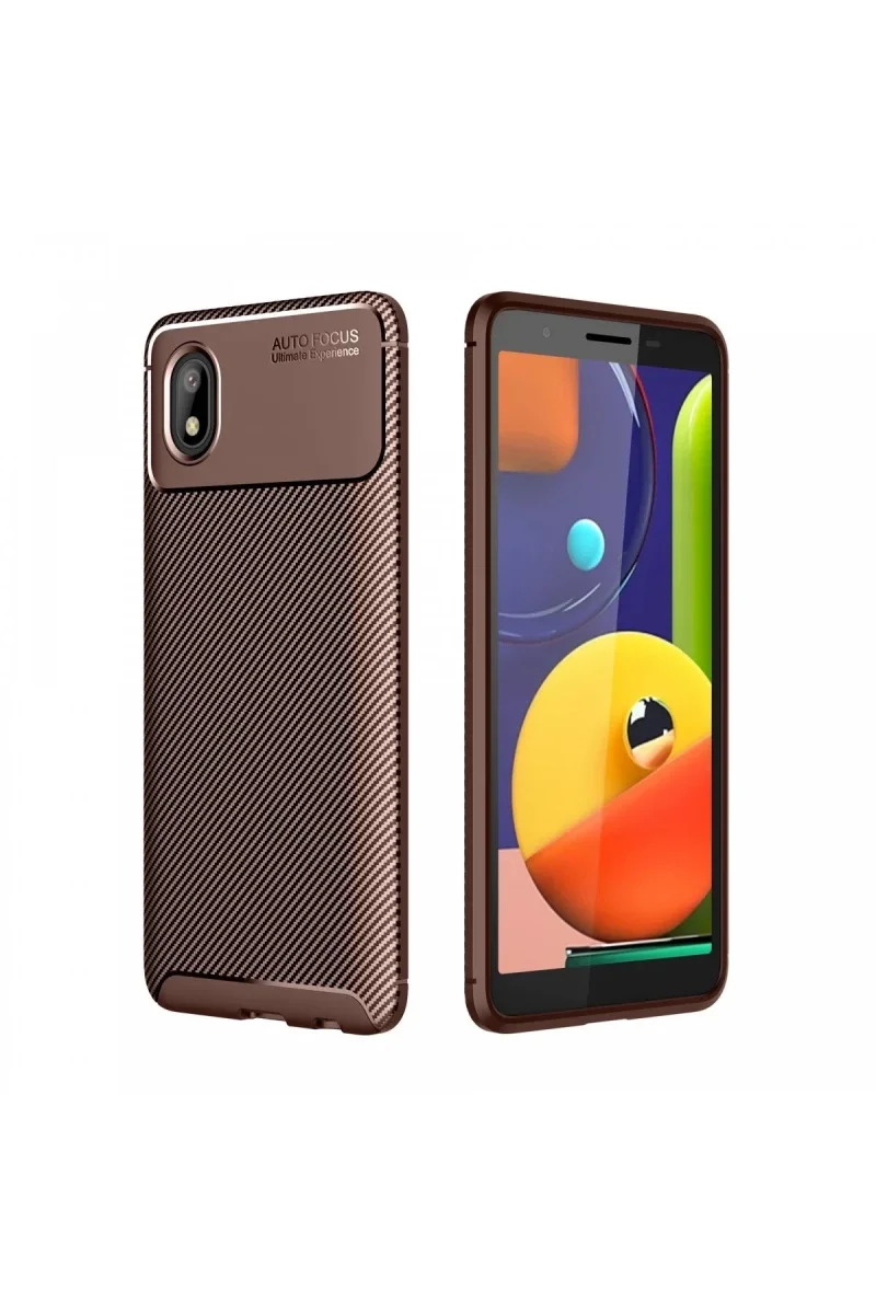 Samsung Galaxy A01 Core Kılıf Auto Focus Karbon Kapak - Kahverengi Fiyatı, Yorumları ve Özellikleri