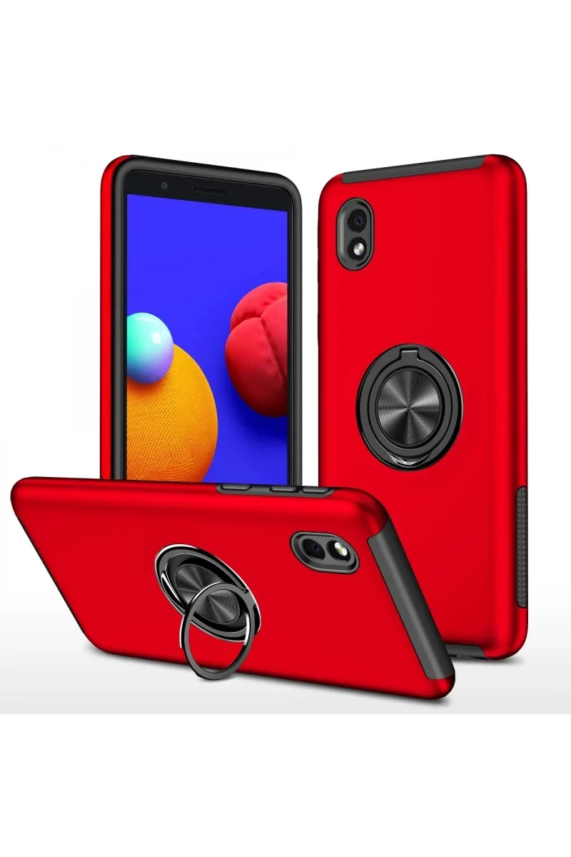 Samsung Galaxy A01 Core Kılıf Elit Yüzüklü Kapak - Kırmızı Samsung Galaxy A01 Core Kılıf Elit Yüzüklü Kapak - Kırmızı