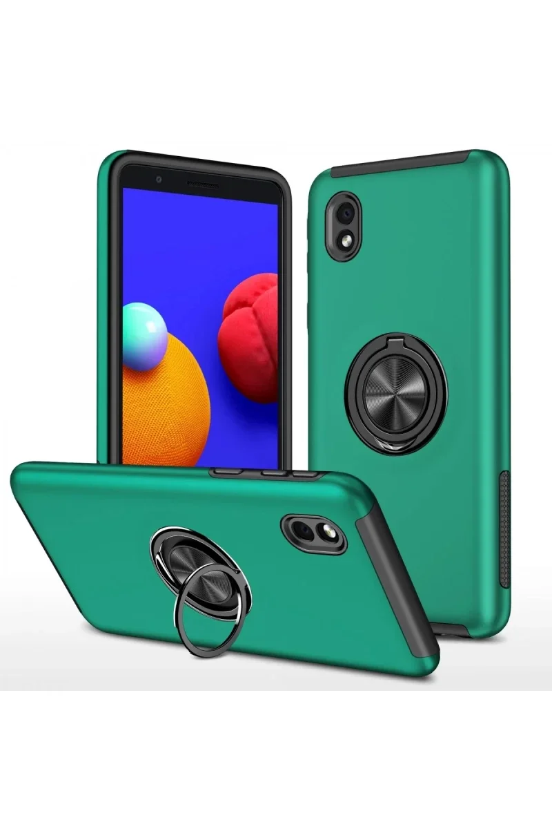 Samsung Galaxy A01 Core Kılıf Elit Yüzüklü Kapak - Yeşil Samsung Galaxy A01 Core Kılıf Elit Yüzüklü Kapak - Yeşil