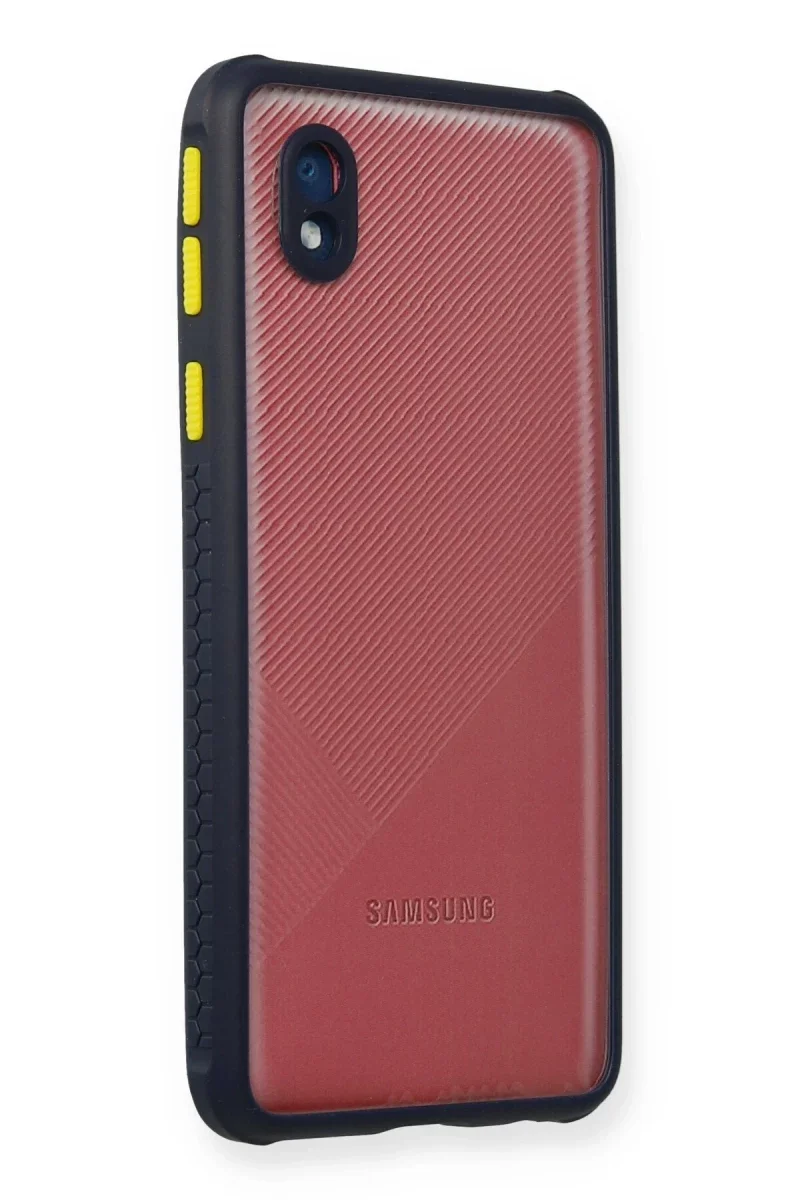 Samsung Galaxy A01 Core Kılıf Miami Şeffaf Silikon - Lacivert Samsung Galaxy A01 Core Kılıf Miami Şeffaf Silikon - Lacivert
