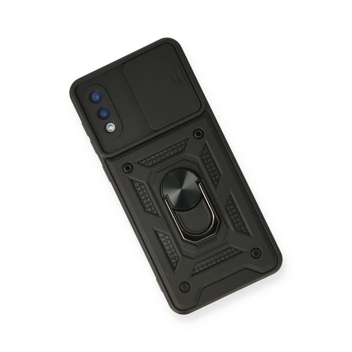 Samsung Galaxy A02 ile Uyumlu Kılıf - Pars Lens Yüzüklü Silikon Kılıf, Siyah, Darbe Korumalı, Standlı Fiyatı, Yorumları ve Özellikleri