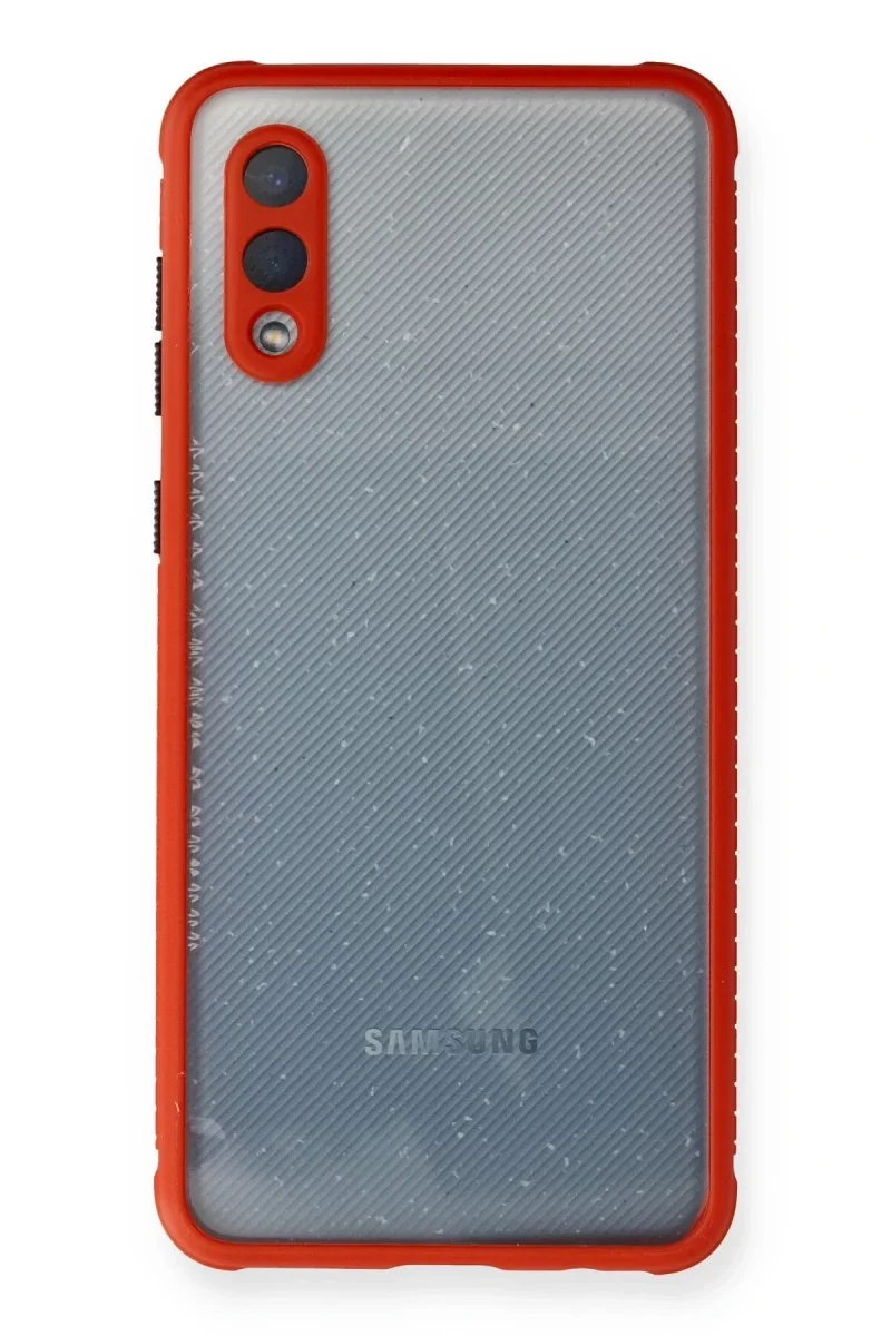 Samsung Galaxy A02 Kılıf Miami Şeffaf Silikon - Kırmızı Samsung Galaxy A02 Kılıf Miami Şeffaf Silikon - Kırmızı