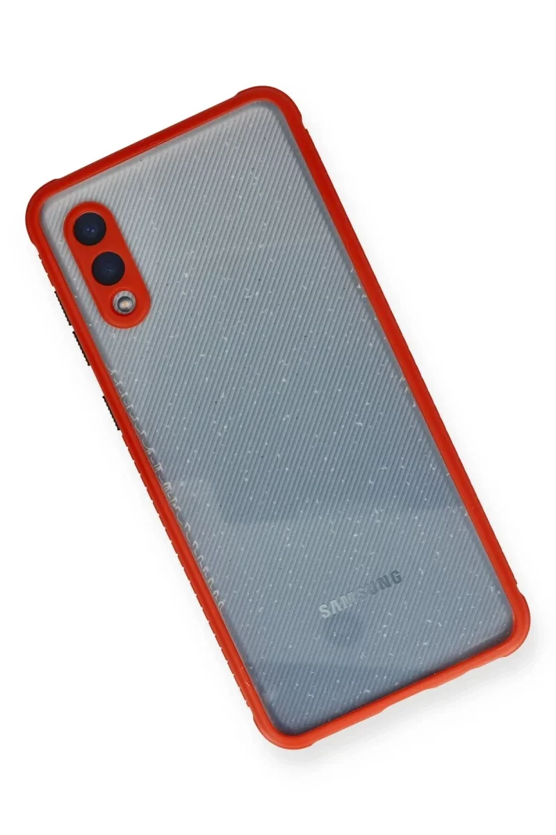 Samsung Galaxy A02 Kılıf Miami Şeffaf Silikon - Kırmızı Samsung Galaxy A02 Kılıf Miami Şeffaf Silikon - Kırmızı