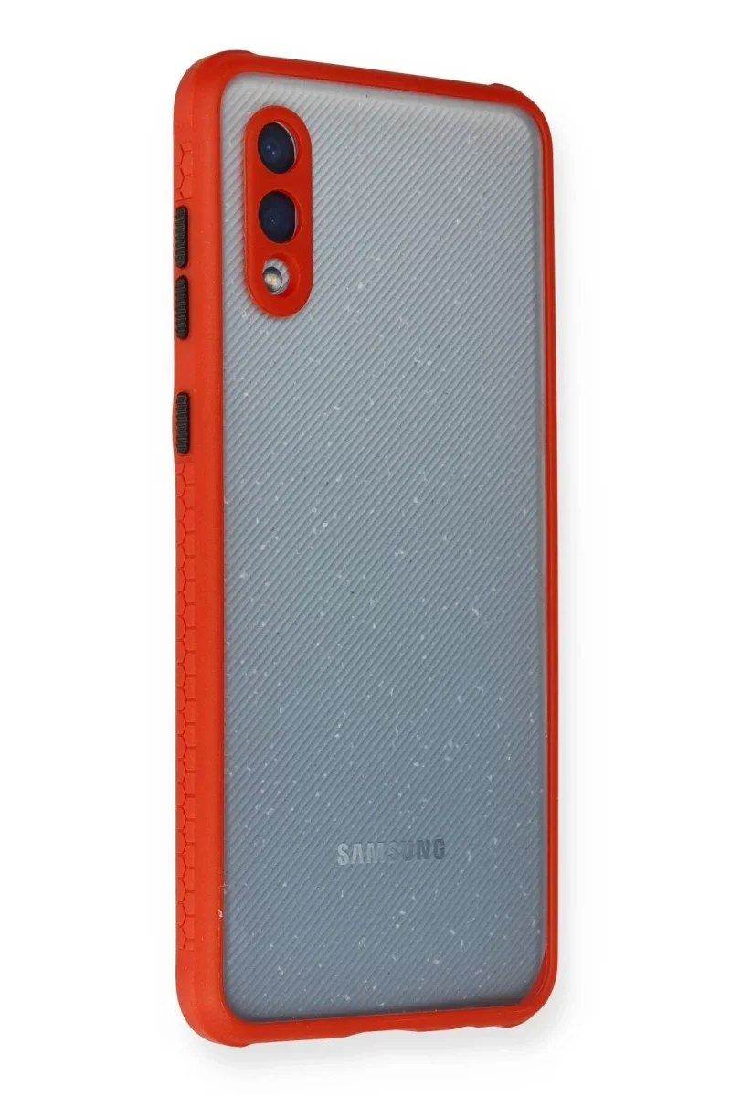 Samsung Galaxy A02 Kılıf Miami Şeffaf Silikon - Kırmızı Samsung Galaxy A02 Kılıf Miami Şeffaf Silikon - Kırmızı