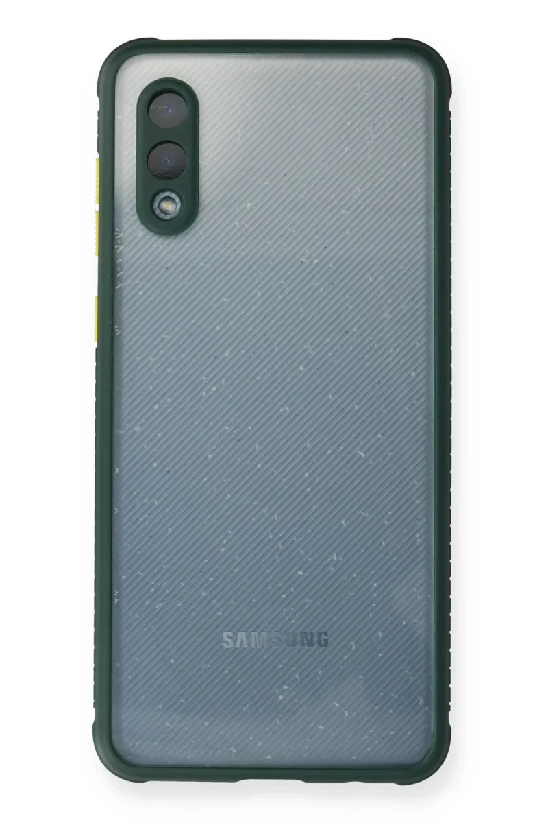 Samsung Galaxy A02 Kılıf Miami Şeffaf Silikon - Koyu Yeşil Samsung Galaxy A02 Kılıf Miami Şeffaf Silikon - Koyu Yeşil
