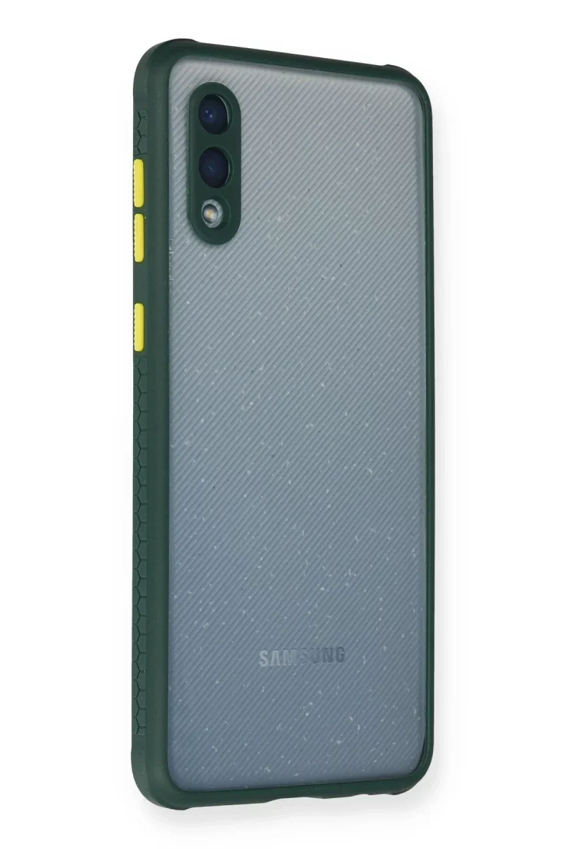 Samsung Galaxy A02 Kılıf Miami Şeffaf Silikon - Koyu Yeşil Samsung Galaxy A02 Kılıf Miami Şeffaf Silikon - Koyu Yeşil