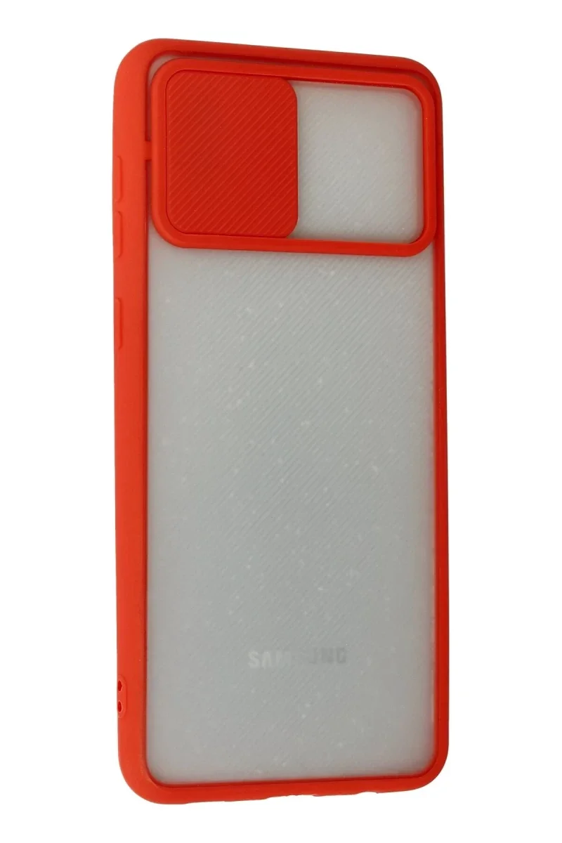 Samsung Galaxy A02 Kılıf Palm Buzlu Kamera Sürgülü Silikon - Kırmızı Samsung Galaxy A02 Kılıf Palm Buzlu Kamera Sürgülü Silikon - Kırmızı
