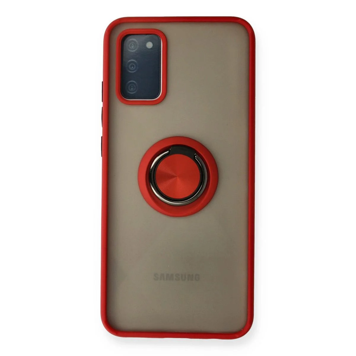 Samsung Galaxy A02s ile Uyumlu Montreal Yüzüklü Silikon Kılıf - Kırmızı, Darbe Korumalı & Standlı Fiyatı, Yorumları ve Özellikleri