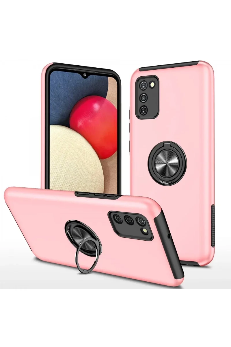 Samsung Galaxy A02S Kılıf Elit Yüzüklü Kapak - Pembe Fiyatı, Yorumları ve Özellikleri