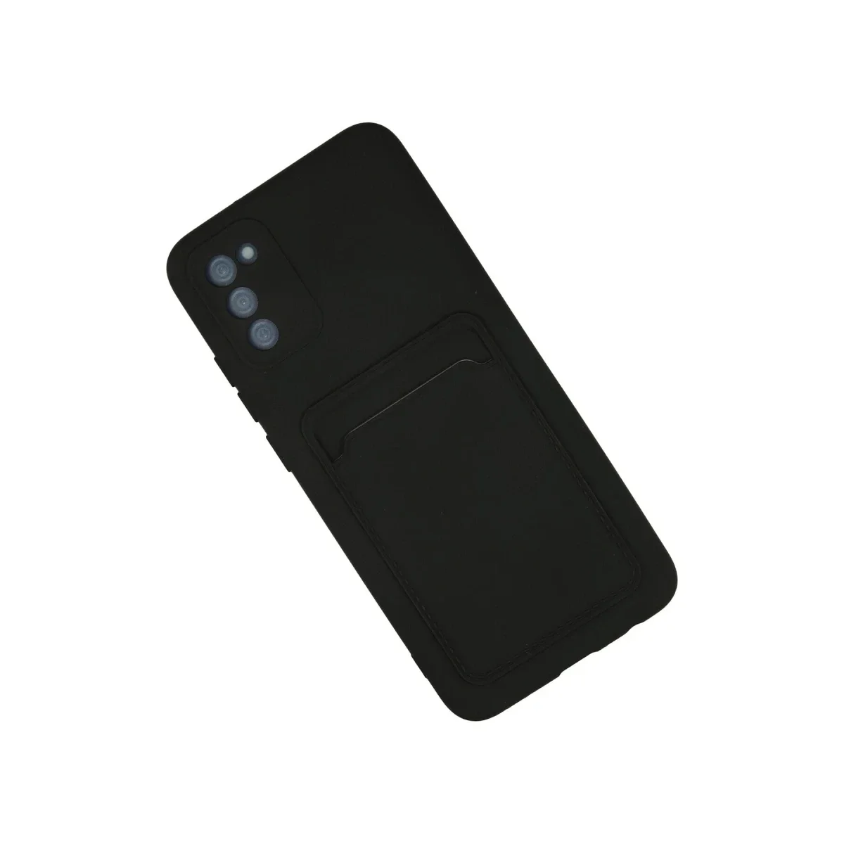 Samsung Galaxy A02S Kılıf Kelvin Kartvizitli Silikon - Siyah