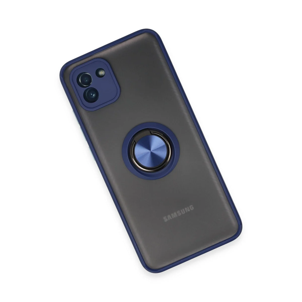Samsung Galaxy A03 Kılıf Montreal Yüzüklü Silikon Kapak - Lacivert Samsung Galaxy A03 Kılıf Montreal Yüzüklü Silikon Kapak - Lacivert