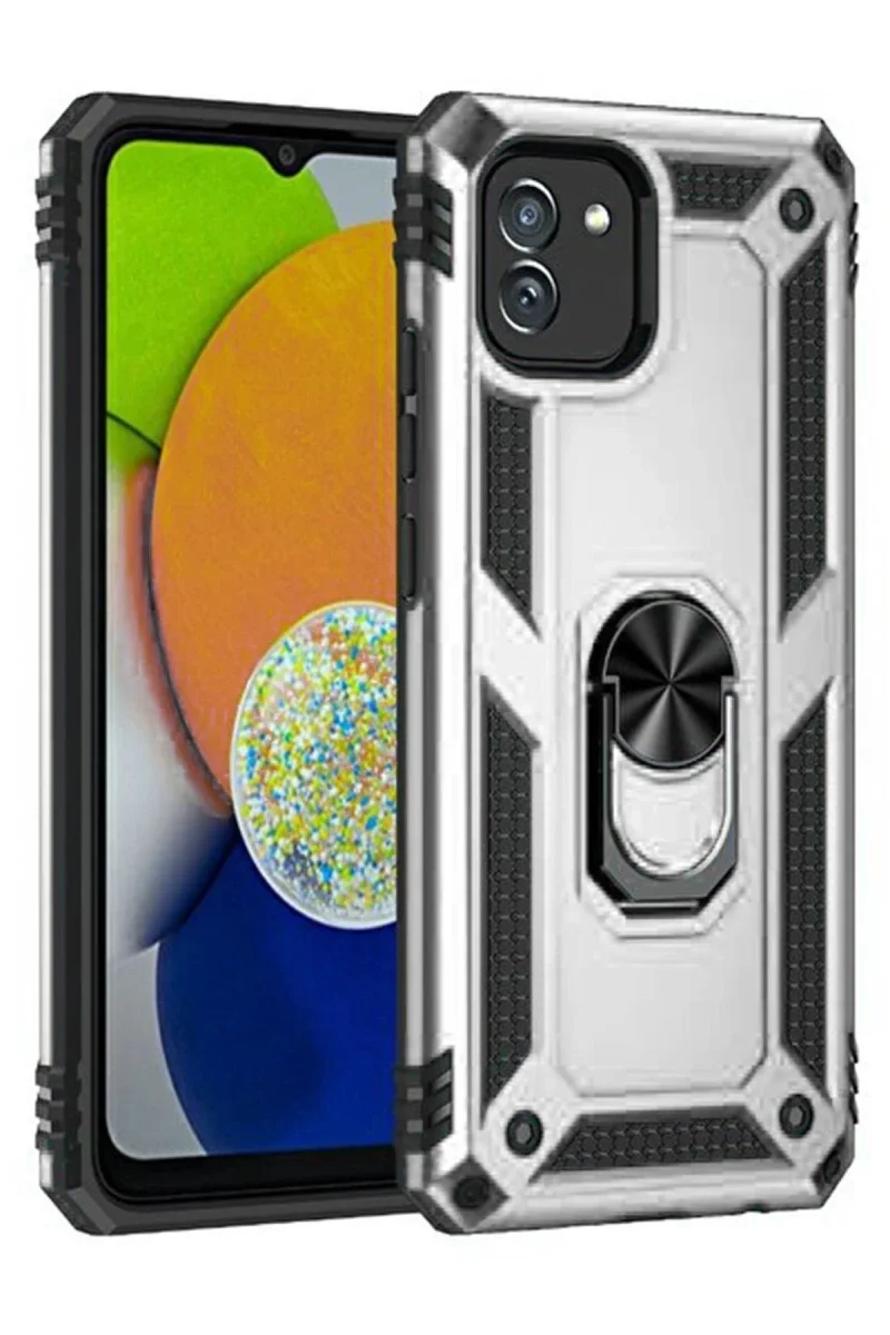Samsung Galaxy A03 Kılıf Sofya Yüzüklü Silikon Kapak - Gümüş Fiyatı, Yorumları ve Özellikleri