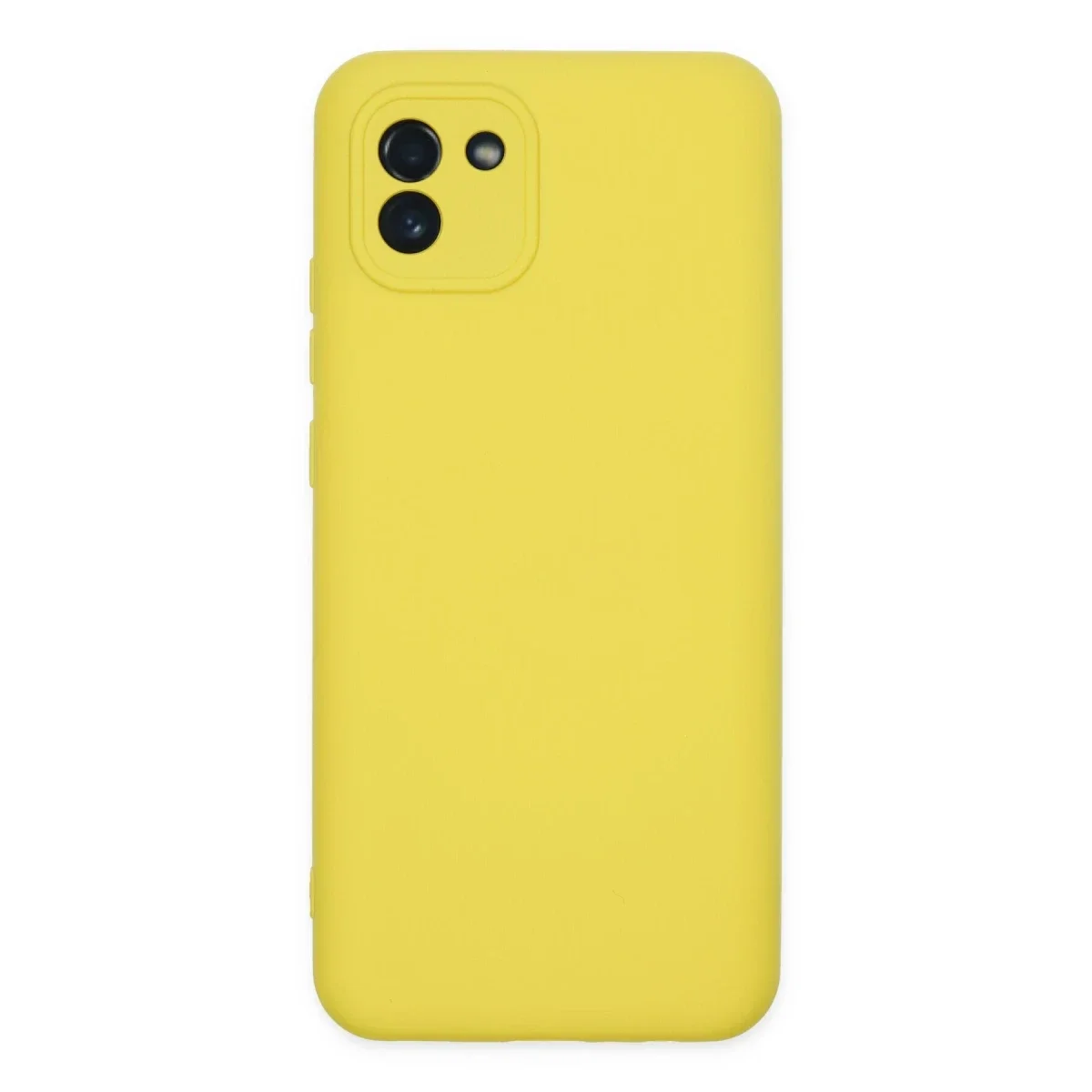 Samsung Galaxy A03 Kılıf Nano içi Kadife Silikon - Sarı Samsung Galaxy A03 Kılıf Nano içi Kadife Silikon - Sarı