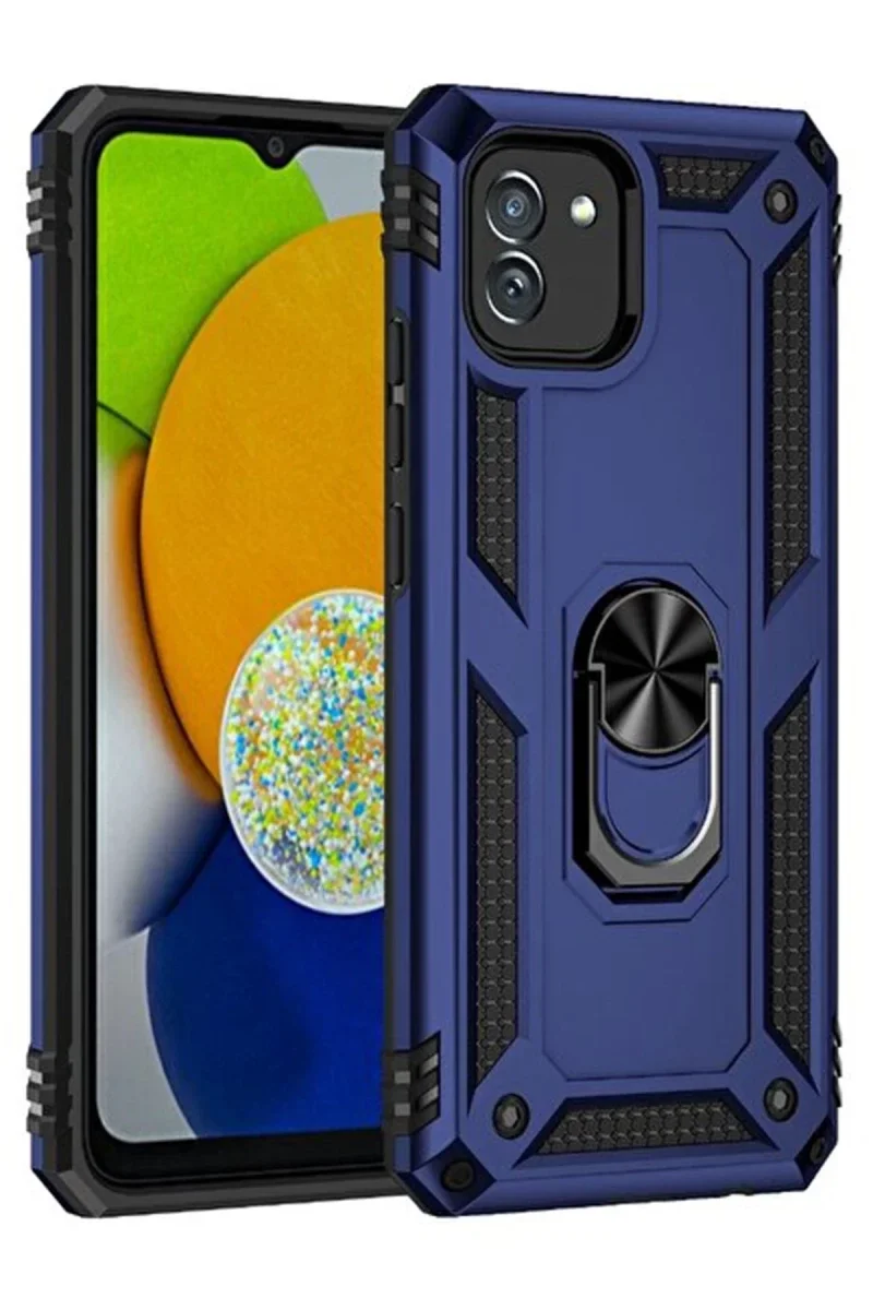 Samsung Galaxy A03 Kılıf Sofya Yüzüklü Silikon Kapak - Lacivert Fiyatı, Yorumları ve Özellikleri