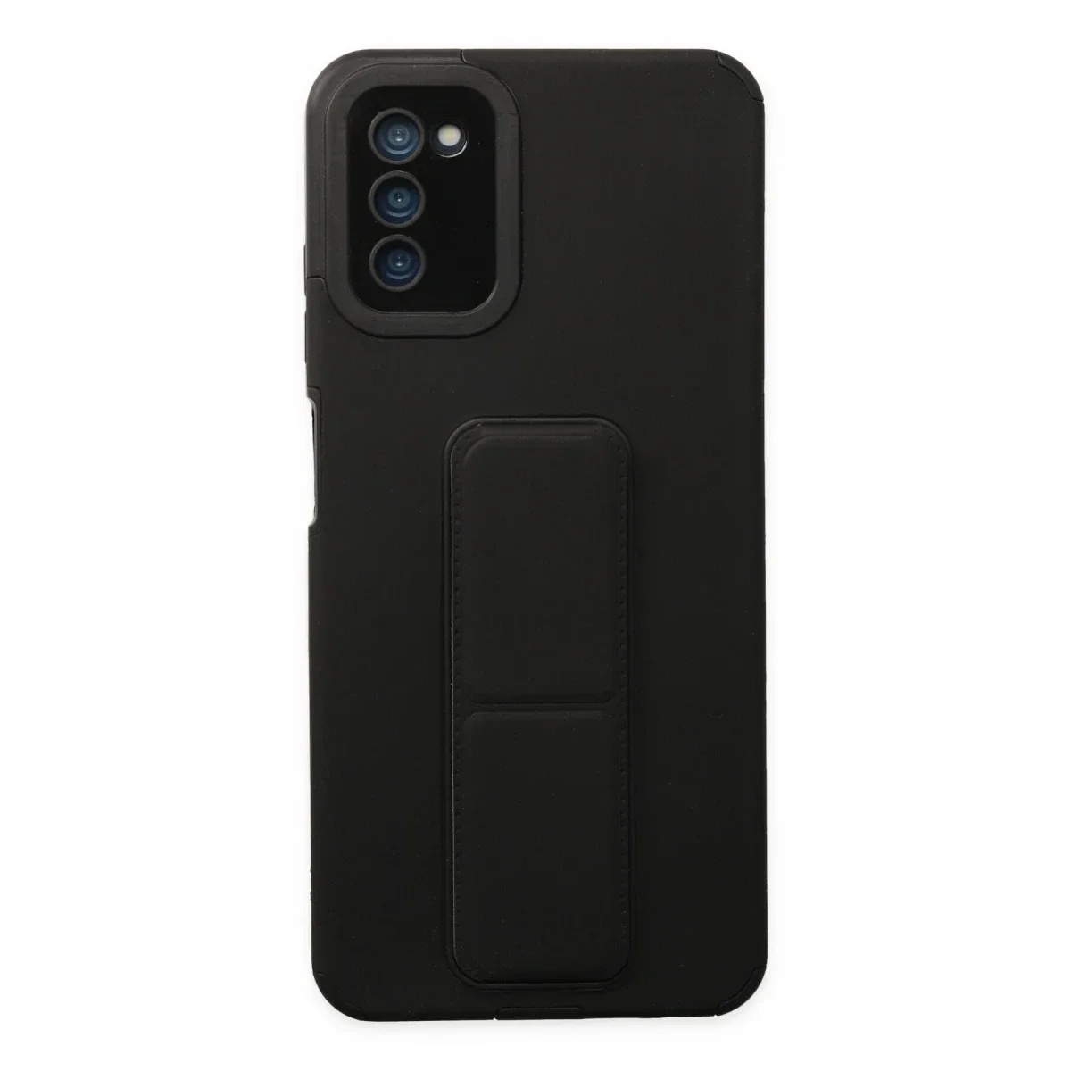 Samsung Galaxy A03S Kılıf Mega Standlı Silikon - Siyah