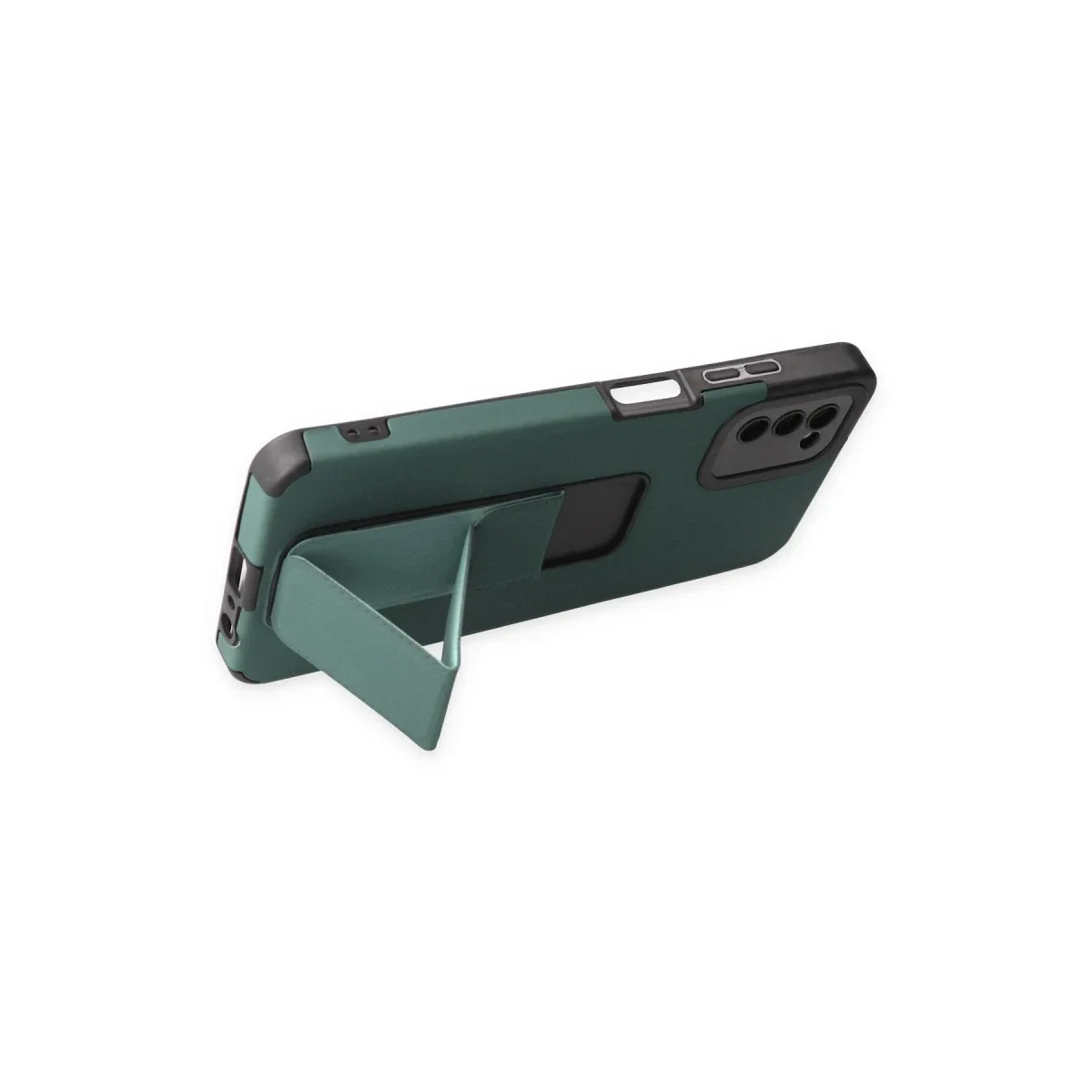 Samsung Galaxy A03S Kılıf Mega Standlı Silikon - Yeşil Samsung Galaxy A03S Kılıf Mega Standlı Silikon - Yeşil