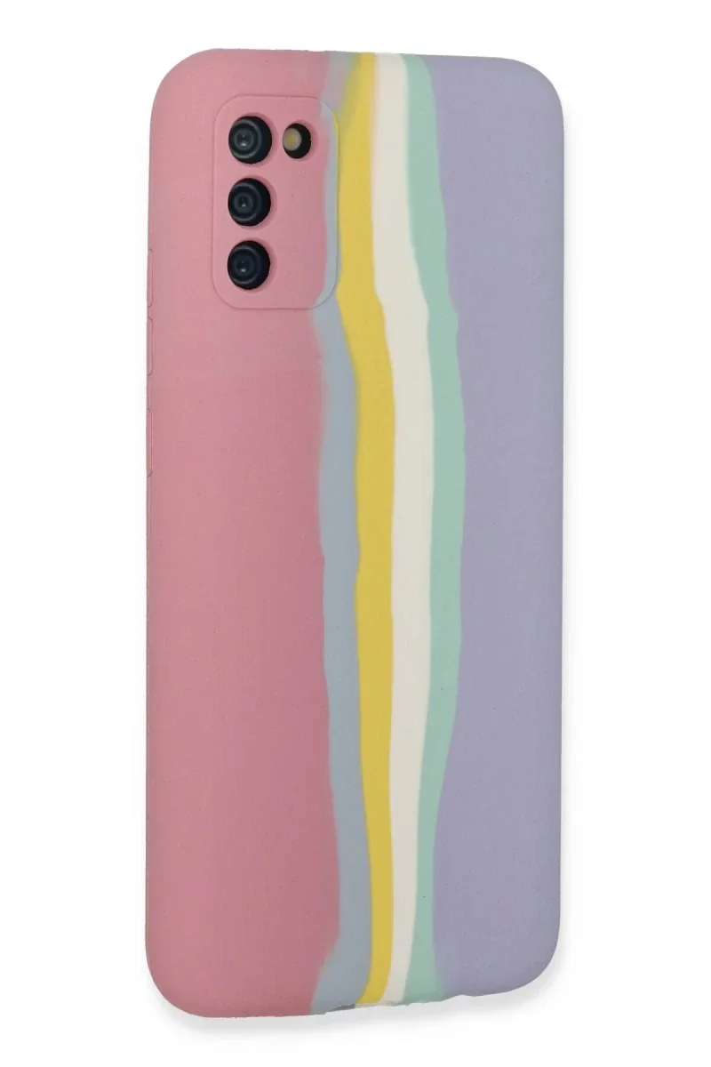 Samsung Galaxy A03S Kılıf Ebruli Lansman Silikon - Pembe-Lila Samsung Galaxy A03S Kılıf Ebruli Lansman Silikon - Pembe-Lila