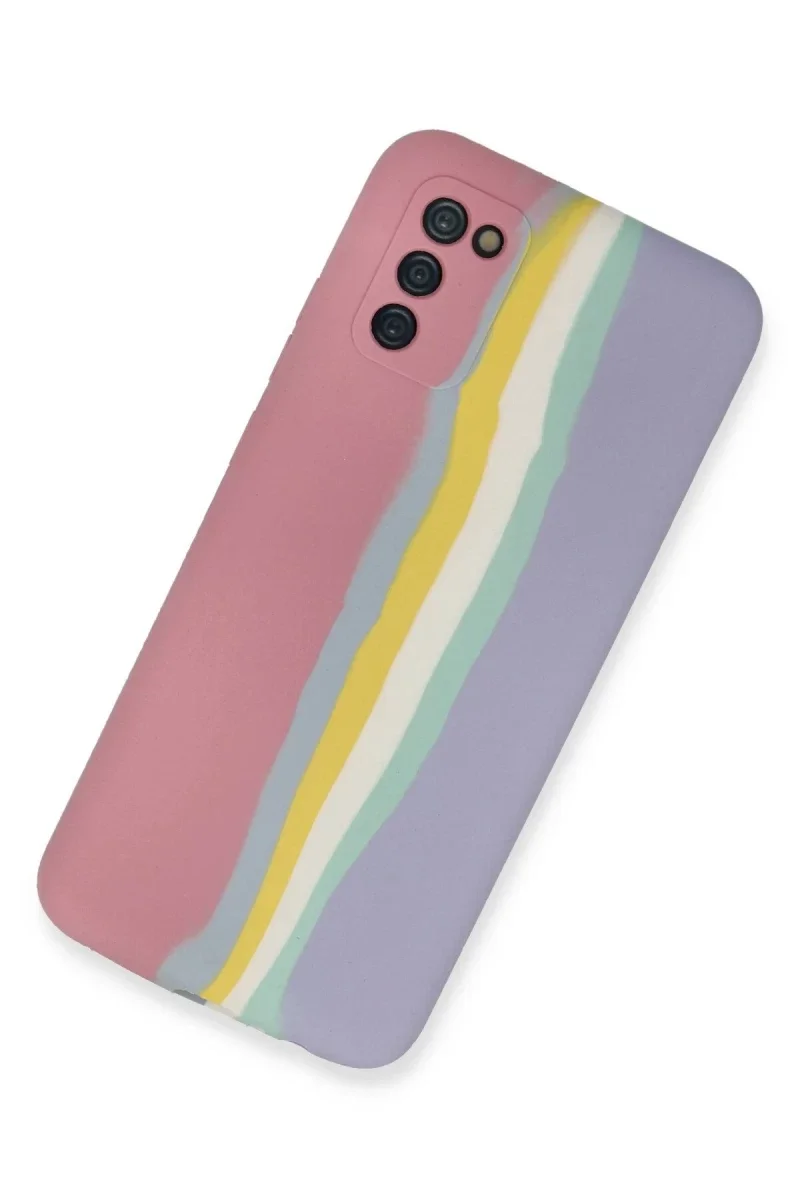 Samsung Galaxy A03S Kılıf Ebruli Lansman Silikon - Pembe-Lila Samsung Galaxy A03S Kılıf Ebruli Lansman Silikon - Pembe-Lila
