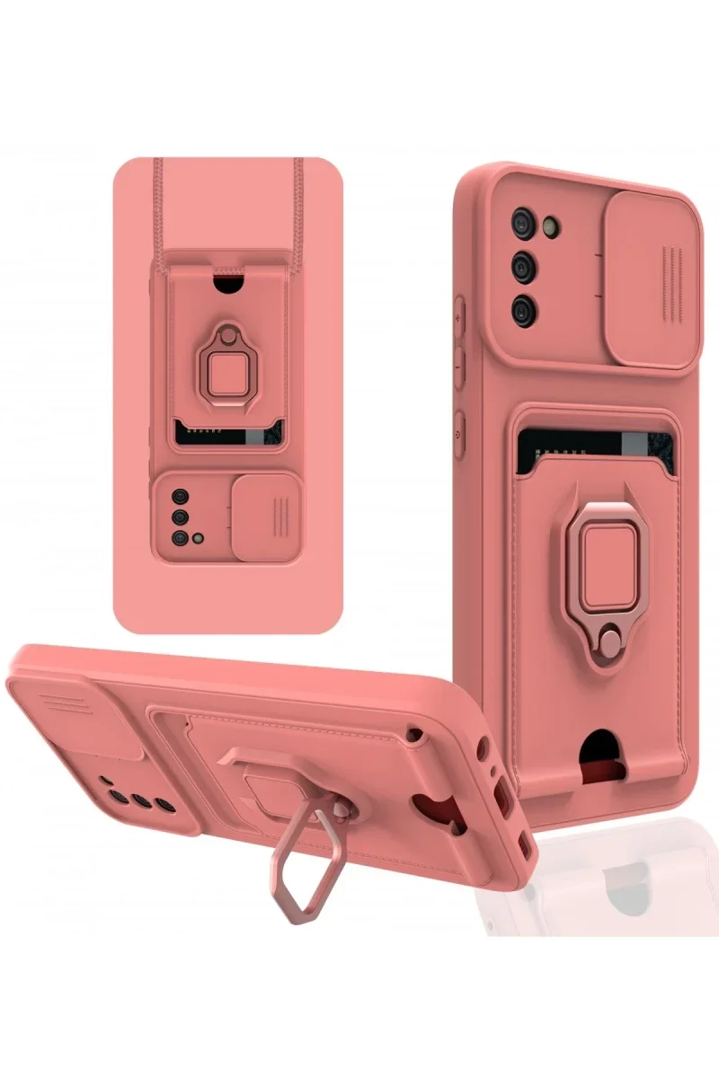Samsung Galaxy A03S Kılıf Zuma Kartvizitli Yüzüklü Silikon - Pembe Samsung Galaxy A03S Kılıf Zuma Kartvizitli Yüzüklü Silikon - Pembe