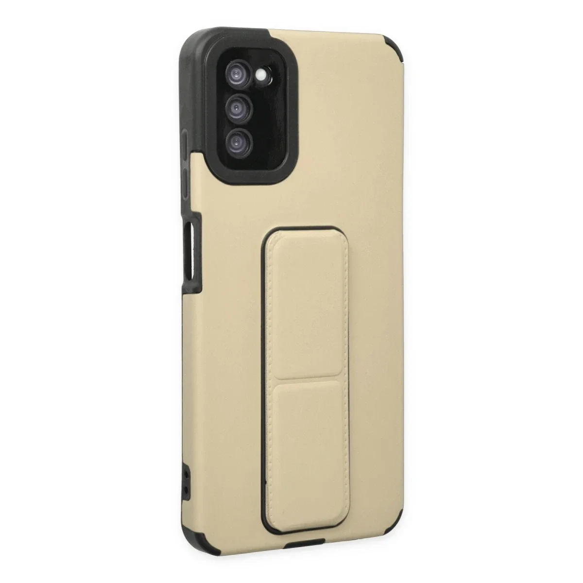 Samsung Galaxy A03S Kılıf Mega Standlı Silikon - Gold Samsung Galaxy A03S Kılıf Mega Standlı Silikon - Gold