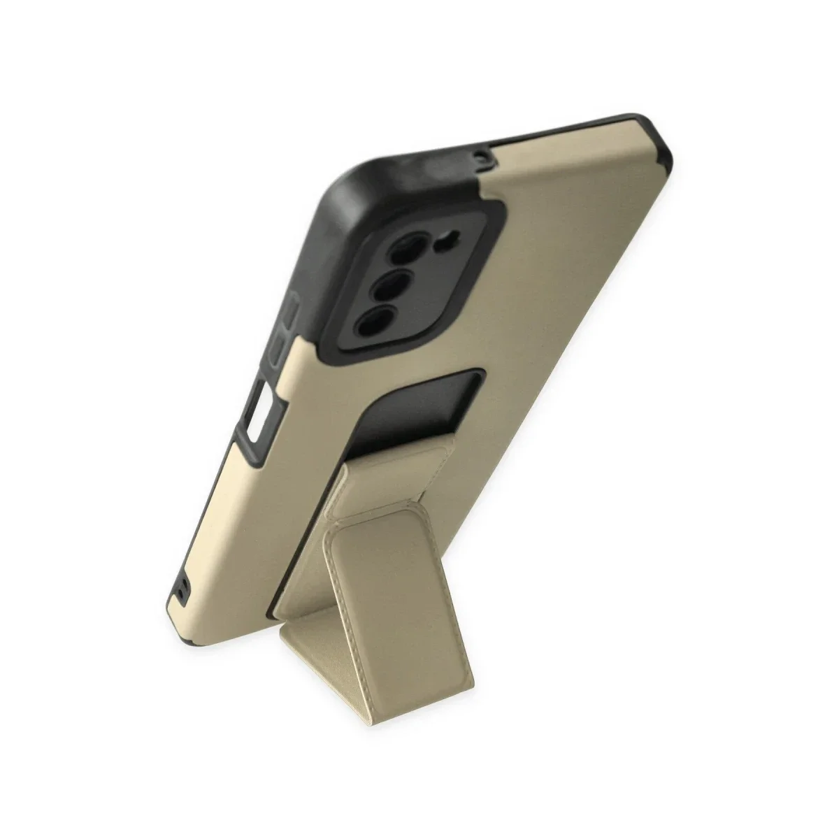 Samsung Galaxy A03S Kılıf Mega Standlı Silikon - Gold Samsung Galaxy A03S Kılıf Mega Standlı Silikon - Gold