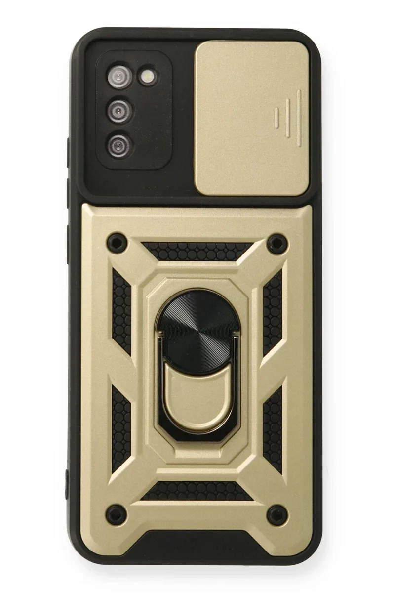 Samsung Galaxy A03S Kılıf Pars Lens Yüzüklü Silikon - Gold Fiyatı, Yorumları ve Özellikleri