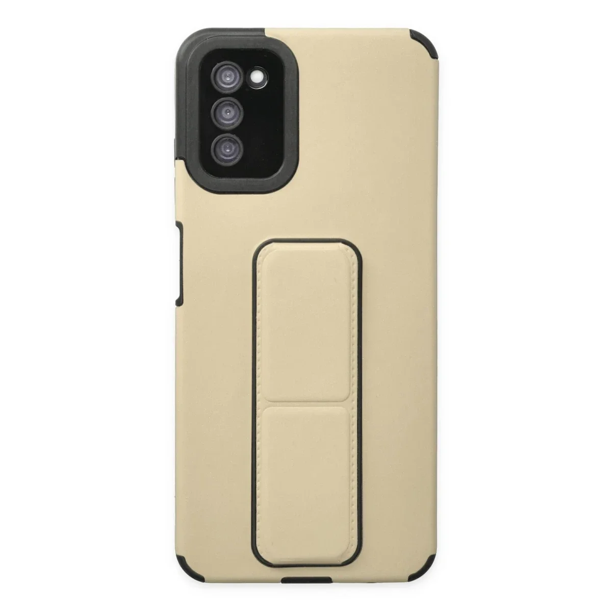 Samsung Galaxy A03S Kılıf Mega Standlı Silikon - Gold Samsung Galaxy A03S Kılıf Mega Standlı Silikon - Gold
