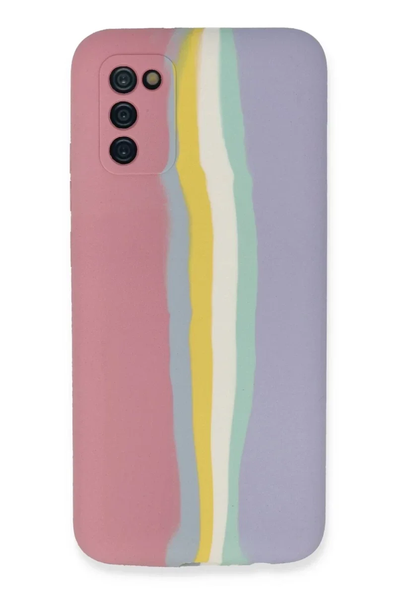 Samsung Galaxy A03S Kılıf Ebruli Lansman Silikon - Pembe-Lila Samsung Galaxy A03S Kılıf Ebruli Lansman Silikon - Pembe-Lila
