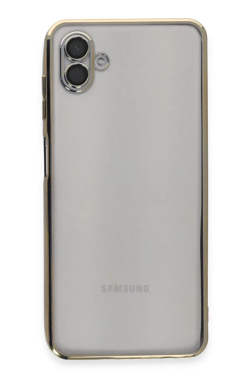 Samsung Galaxy A04 Kılıf Razer Lensli Silikon - Gold