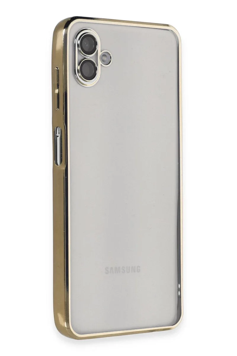 Samsung Galaxy A04 Kılıf Razer Lensli Silikon - Gold