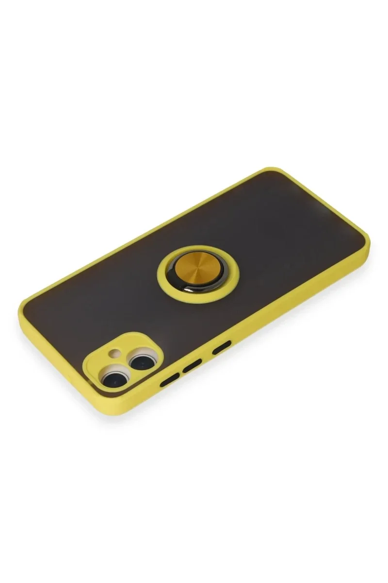 Samsung Galaxy A05 Kılıf Montreal Yüzüklü Silikon Kapak - Sarı Samsung Galaxy A05 Kılıf Montreal Yüzüklü Silikon Kapak - Sarı