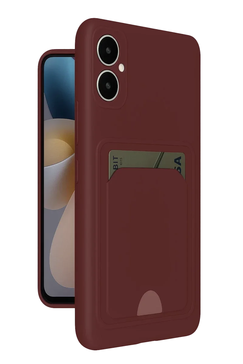 Samsung Galaxy A05 Kelvin Kartvizitli Silikon - Bordo Samsung Galaxy A05 Kelvin Kartvizitli Silikon - Bordo