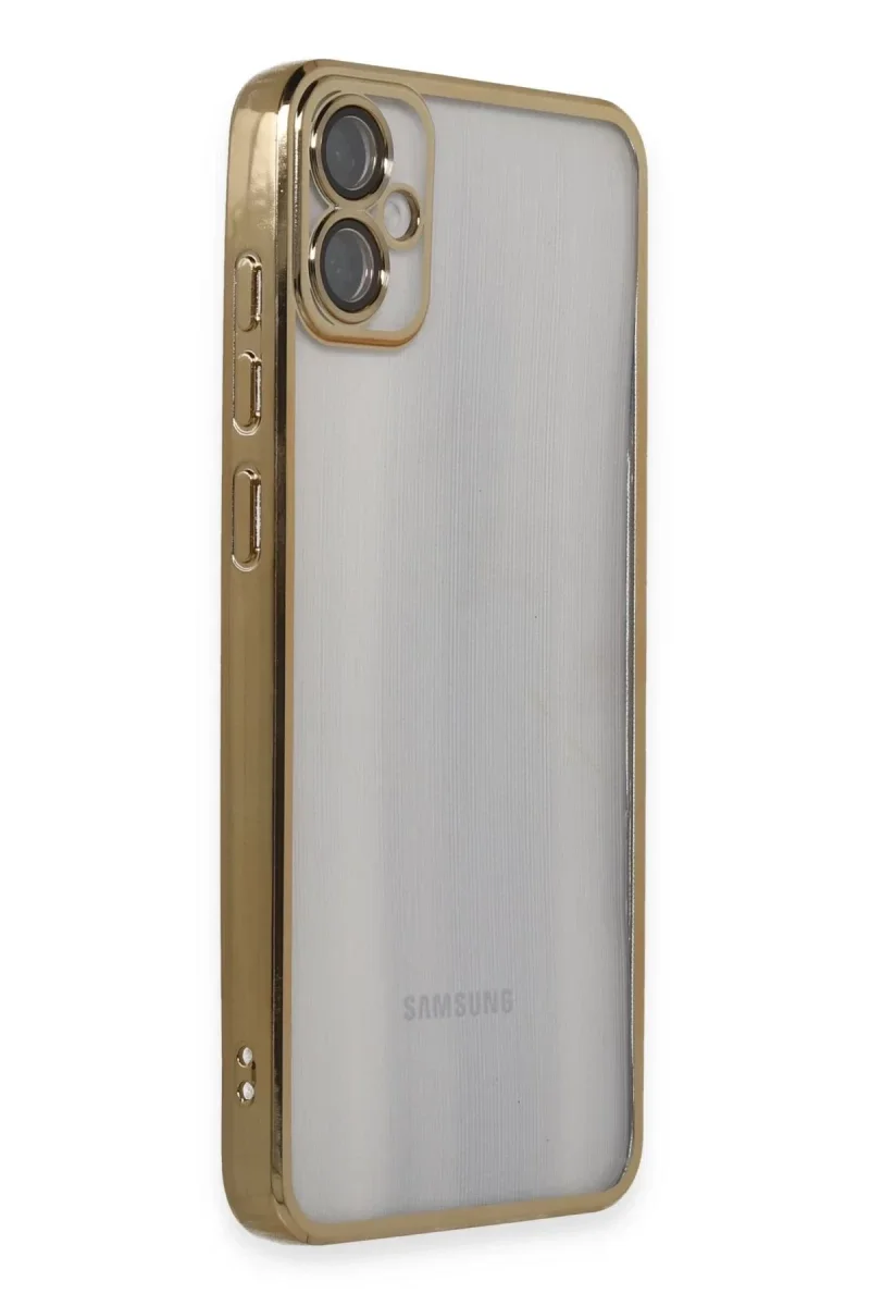 Samsung Galaxy A05 Kılıf Razer Lensli Silikon - Gold