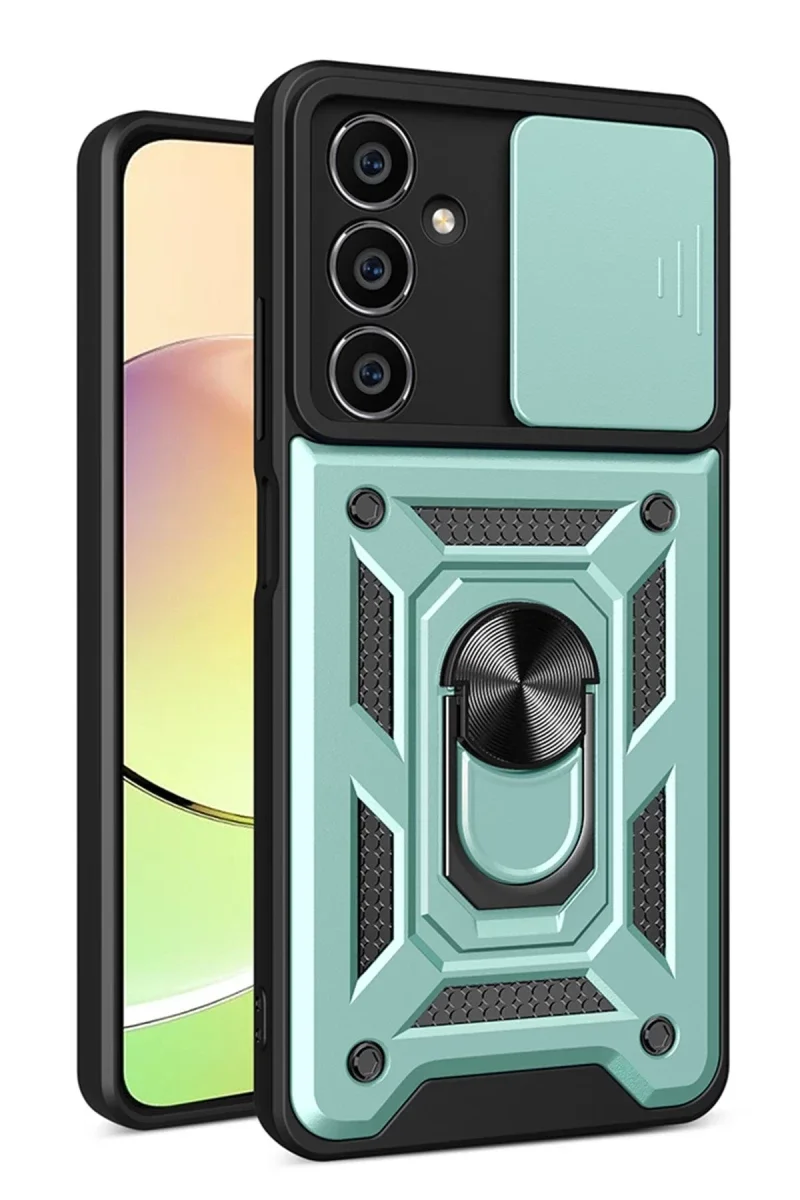 Samsung Galaxy A05 Kılıf Pars Lens Yüzüklü Silikon - Yeşil