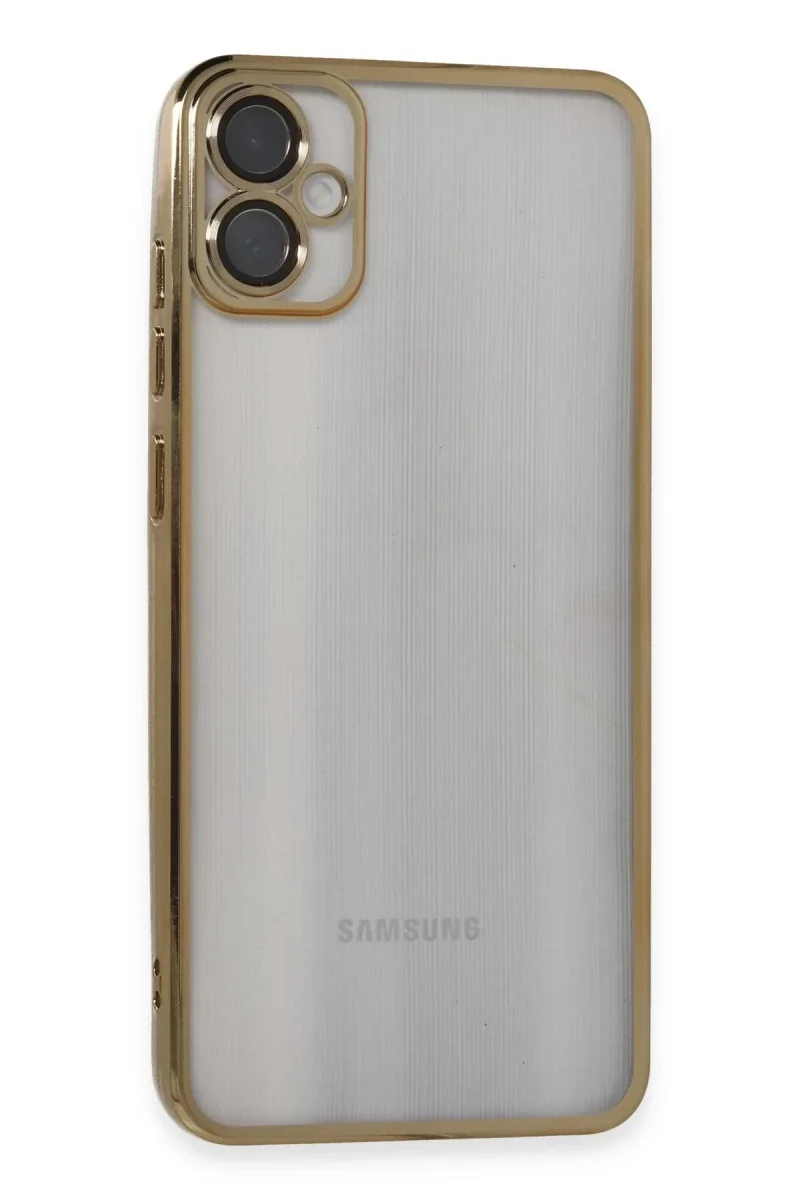 Samsung Galaxy A05 Kılıf Razer Lensli Silikon - Gold
