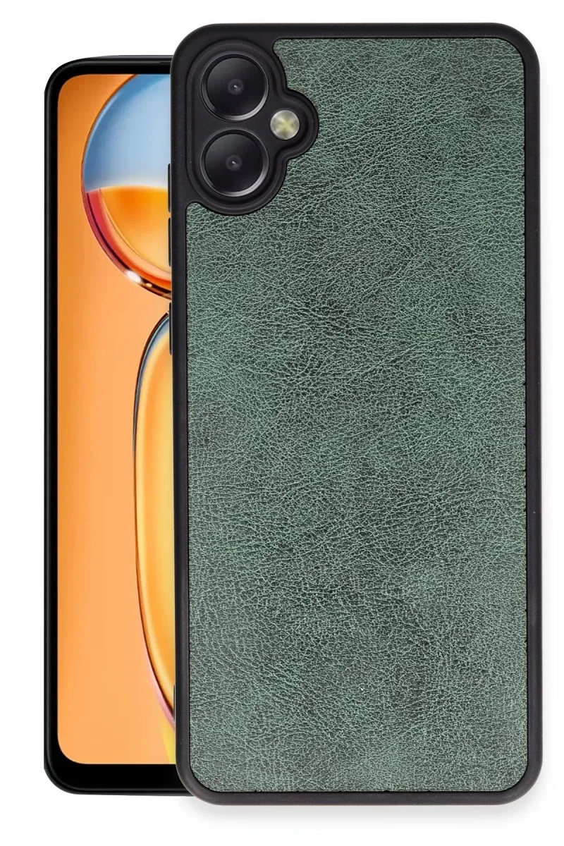 Samsung Galaxy A05 Kılıf Aras Deri Kapak - Koyu Yeşil Samsung Galaxy A05 Kılıf Aras Deri Kapak - Koyu Yeşil
