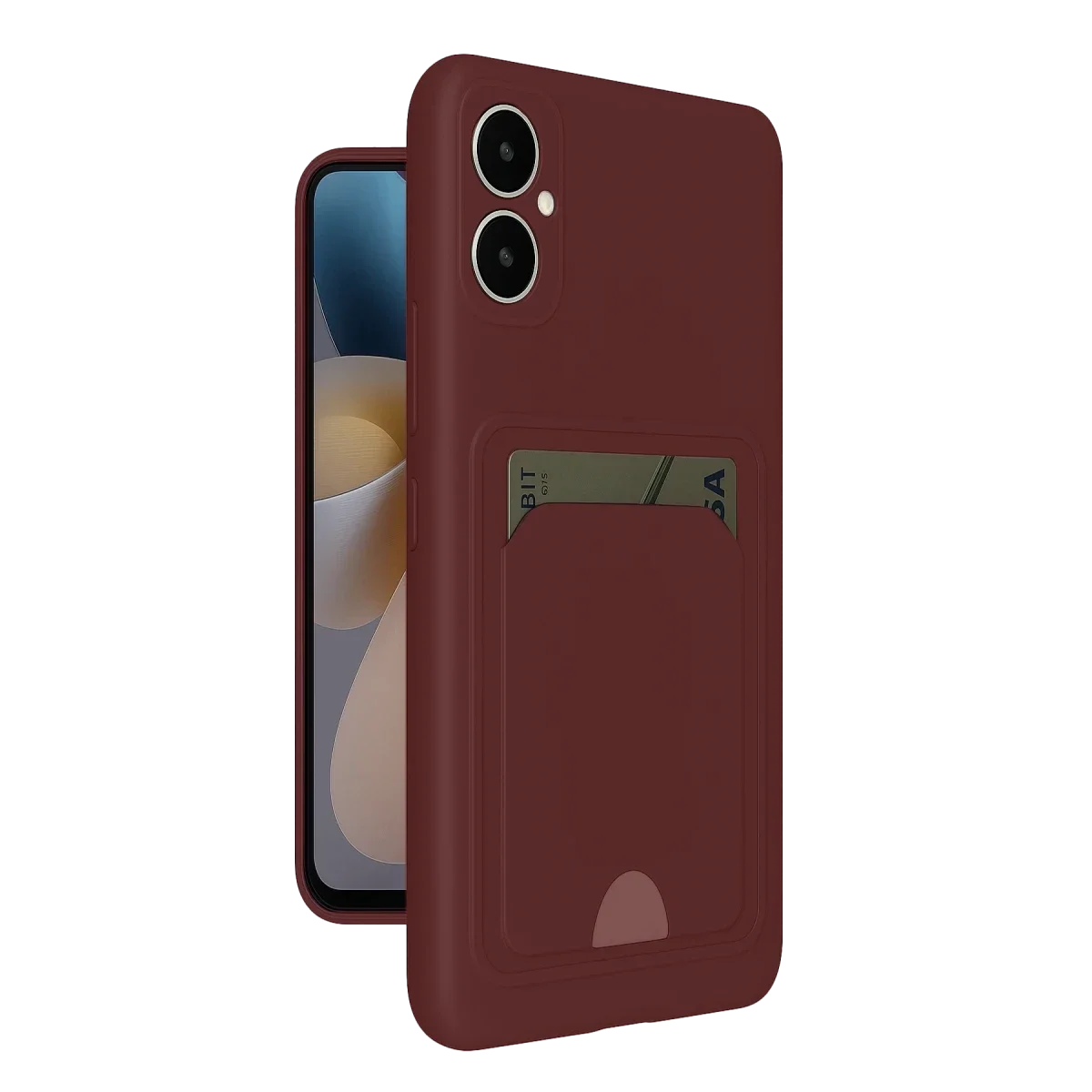 Samsung Galaxy A05 Kelvin Kartvizitli Silikon - Bordo Samsung Galaxy A05 Kelvin Kartvizitli Silikon - Bordo
