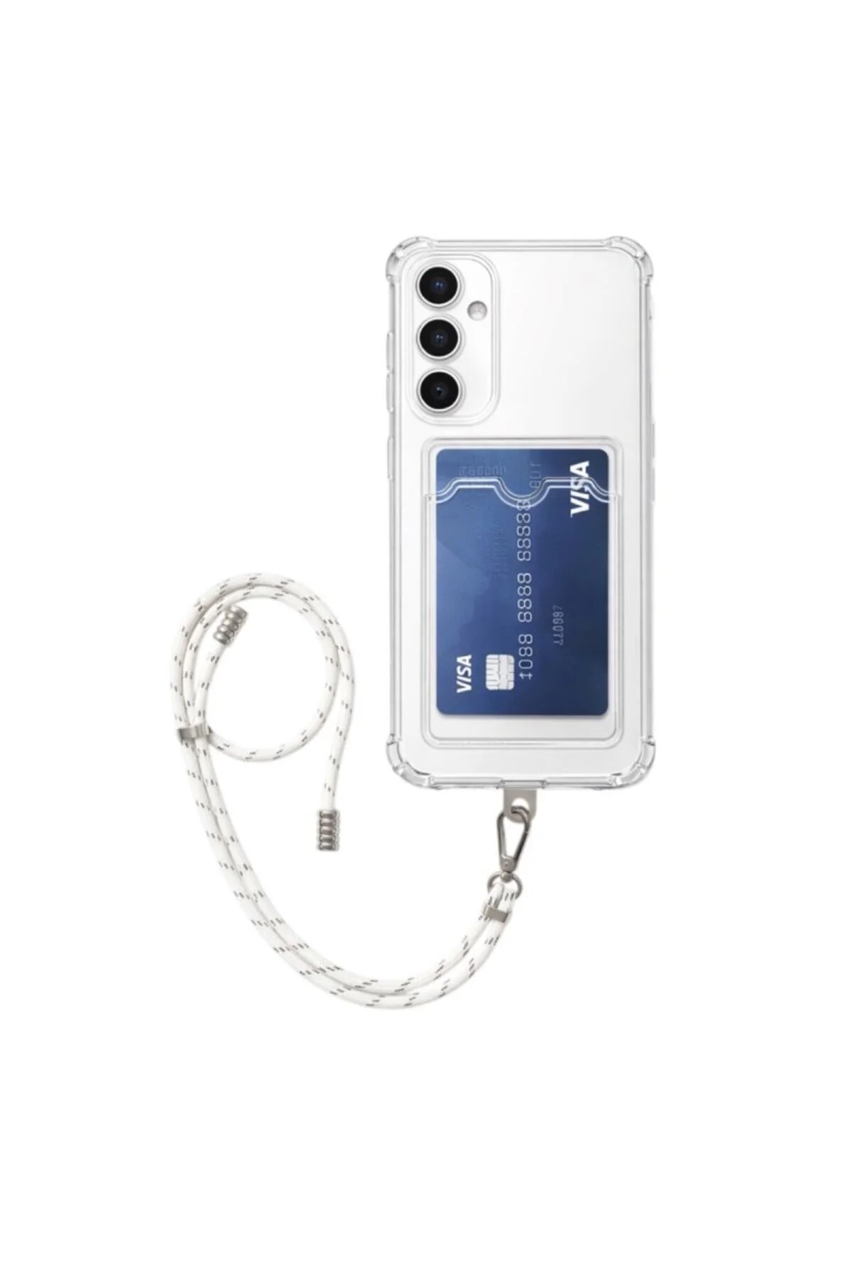 Samsung Galaxy A05S Kartlıklı Askı+Aparatlı Antişok Kılıf Beyaz Samsung Galaxy A05S Kartlıklı Askı+Aparatlı Antişok Kılıf Beyaz