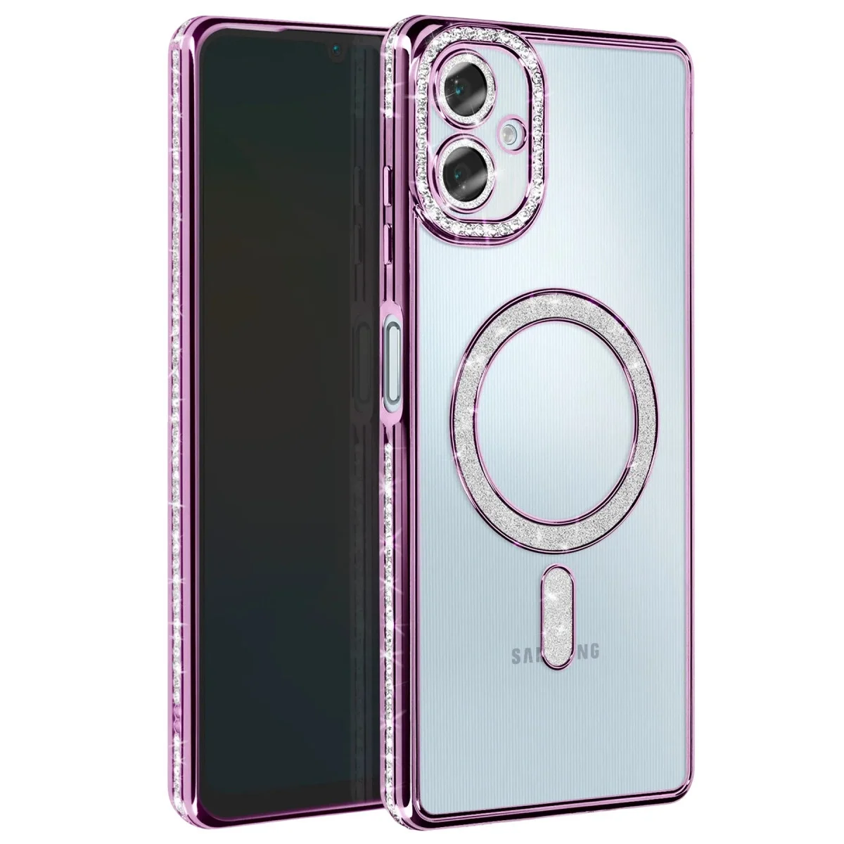 Samsung Galaxy A06 Joke Simli Magneticsafe Kılıf - Derin Mor Samsung Galaxy A06 Joke Simli Magneticsafe Kılıf - Derin Mor
