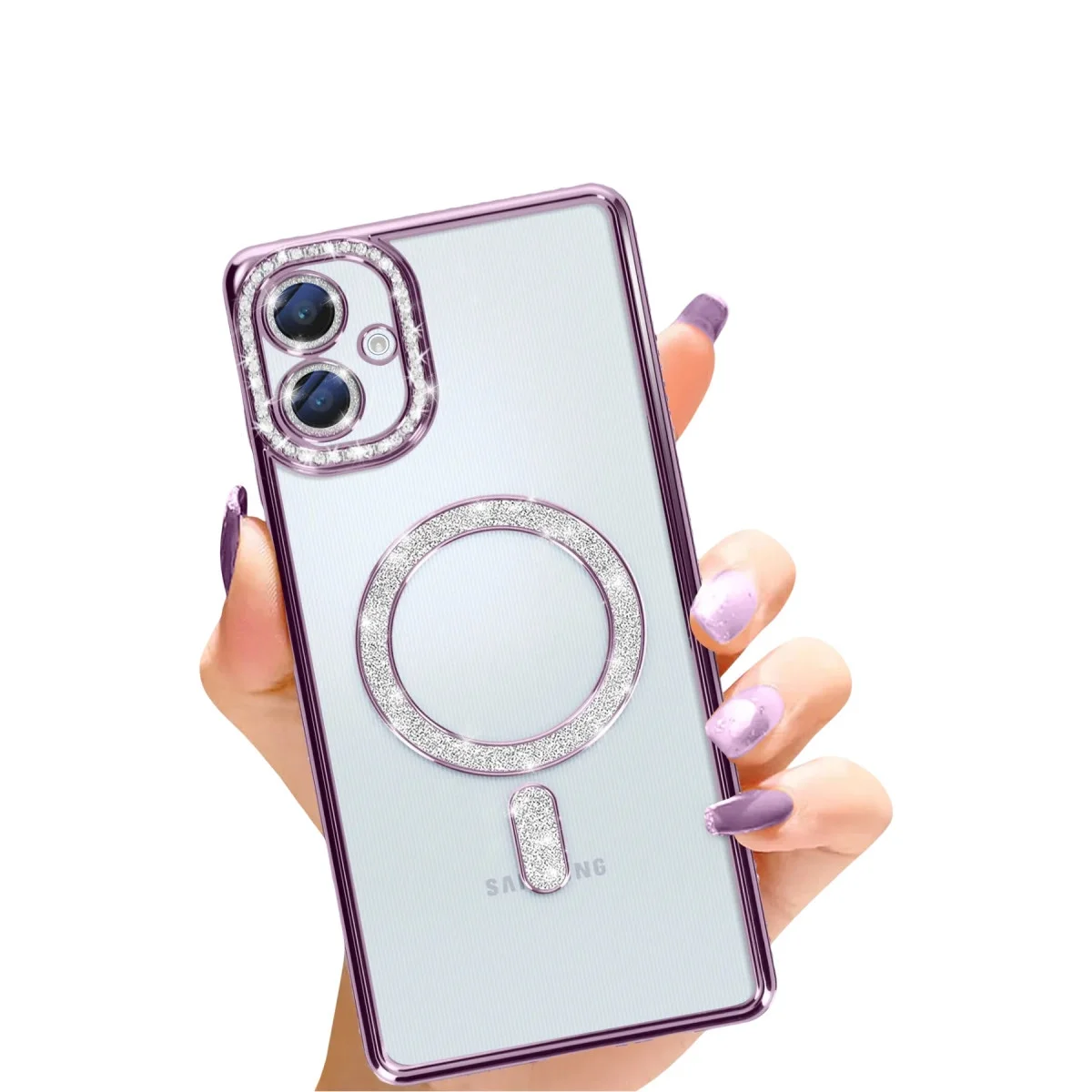 Samsung Galaxy A06 Joke Simli Magneticsafe Kılıf - Derin Mor Samsung Galaxy A06 Joke Simli Magneticsafe Kılıf - Derin Mor