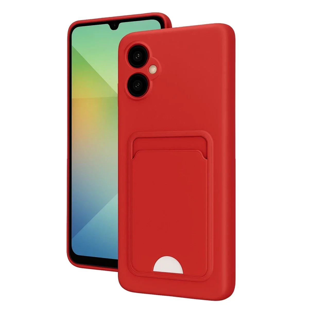 Samsung Galaxy A06 Kılıf Kelvin Kartvizitli Silikon - Kırmızı Samsung Galaxy A06 Kılıf Kelvin Kartvizitli Silikon - Kırmızı