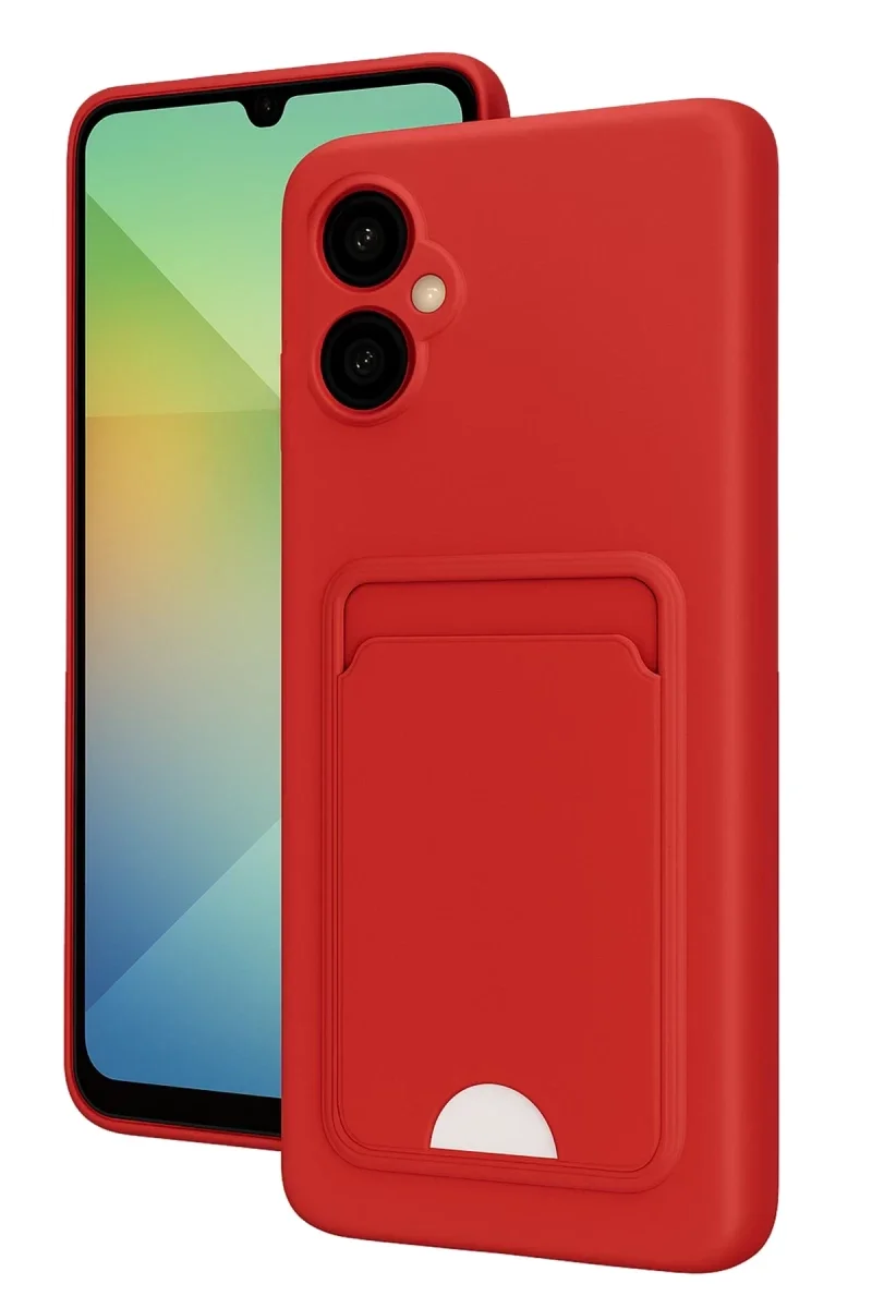 Samsung Galaxy A06 Kılıf Kelvin Kartvizitli Silikon - Kırmızı Samsung Galaxy A06 Kılıf Kelvin Kartvizitli Silikon - Kırmızı