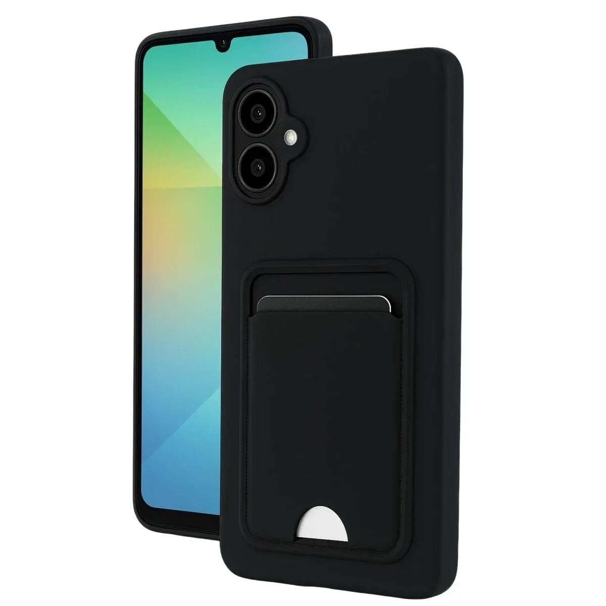 Samsung Galaxy A06 Kılıf Kelvin Kartvizitli Silikon - Siyah